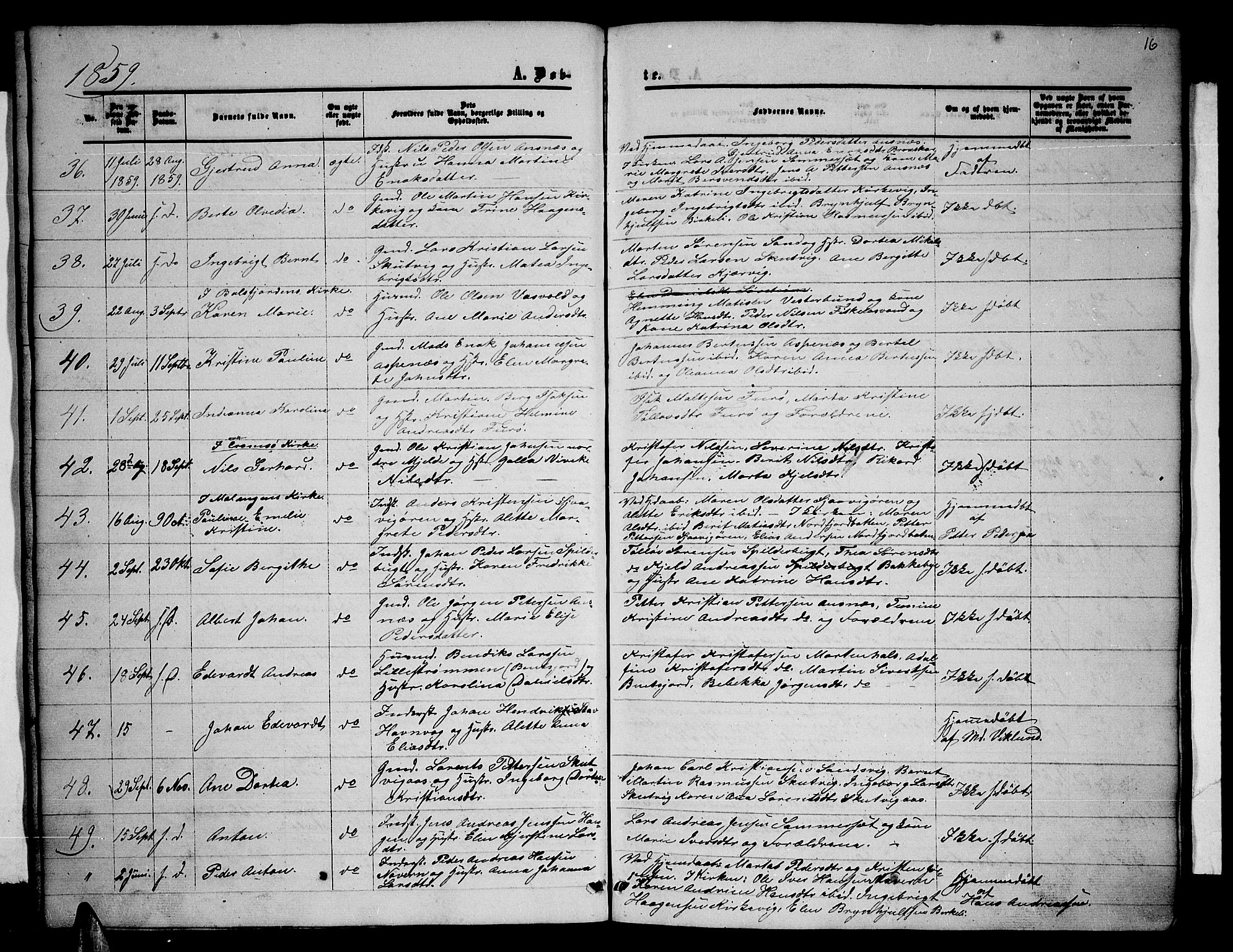 Balsfjord sokneprestembete, AV/SATØ-S-1303/G/Gab/L0001klokker: Parish register (copy) no. 1, 1856-1869, p. 16