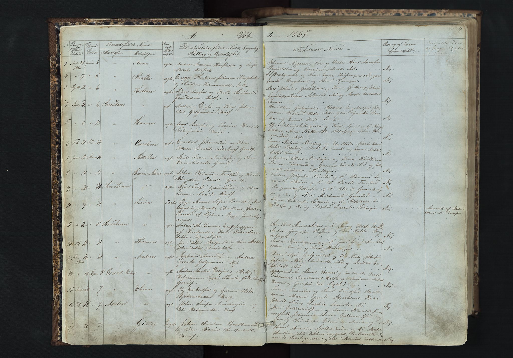 Romedal prestekontor, SAH/PREST-004/L/L0011: Parish register (copy) no. 11, 1867-1895, p. 4