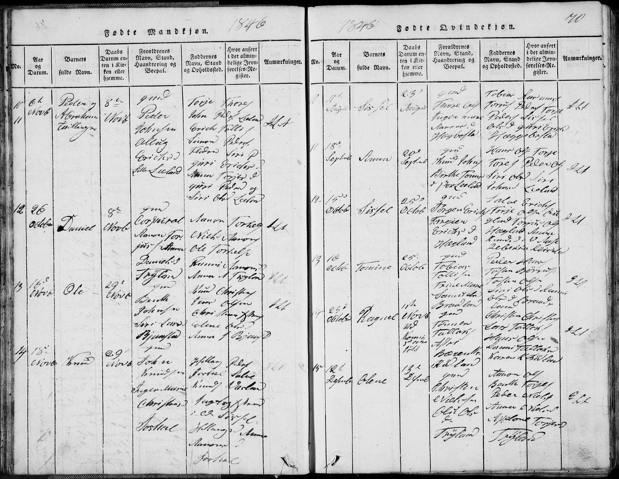 Nord-Audnedal sokneprestkontor, SAK/1111-0032/F/Fb/Fbb/L0001: Parish register (copy) no. B 1, 1816-1858, p. 70
