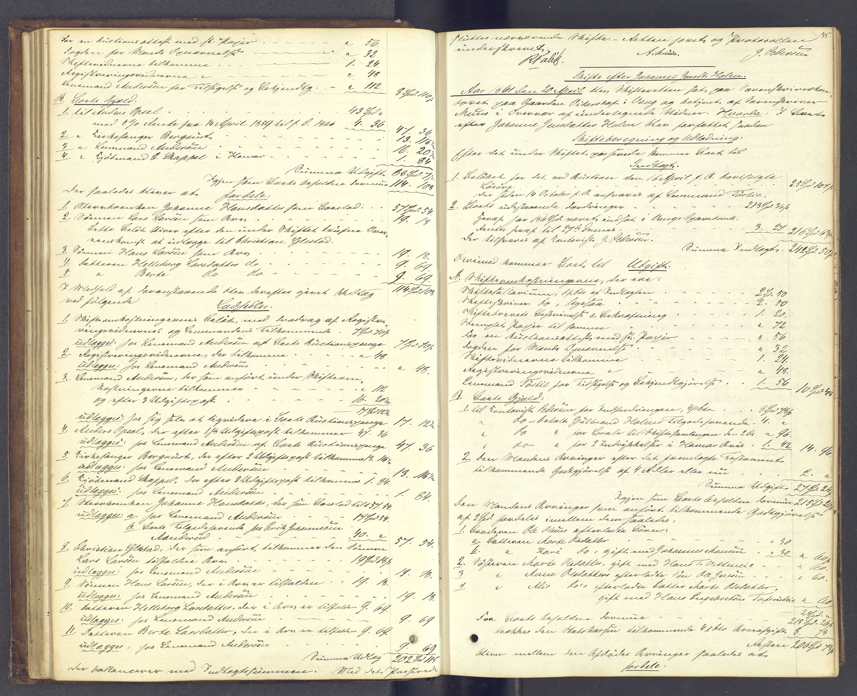 Nord-Hedmark sorenskriveri, AV/SAH-TING-012/J/Ja/L0013: Skifteprotokoll, 1860-1867, p. 44b-45a