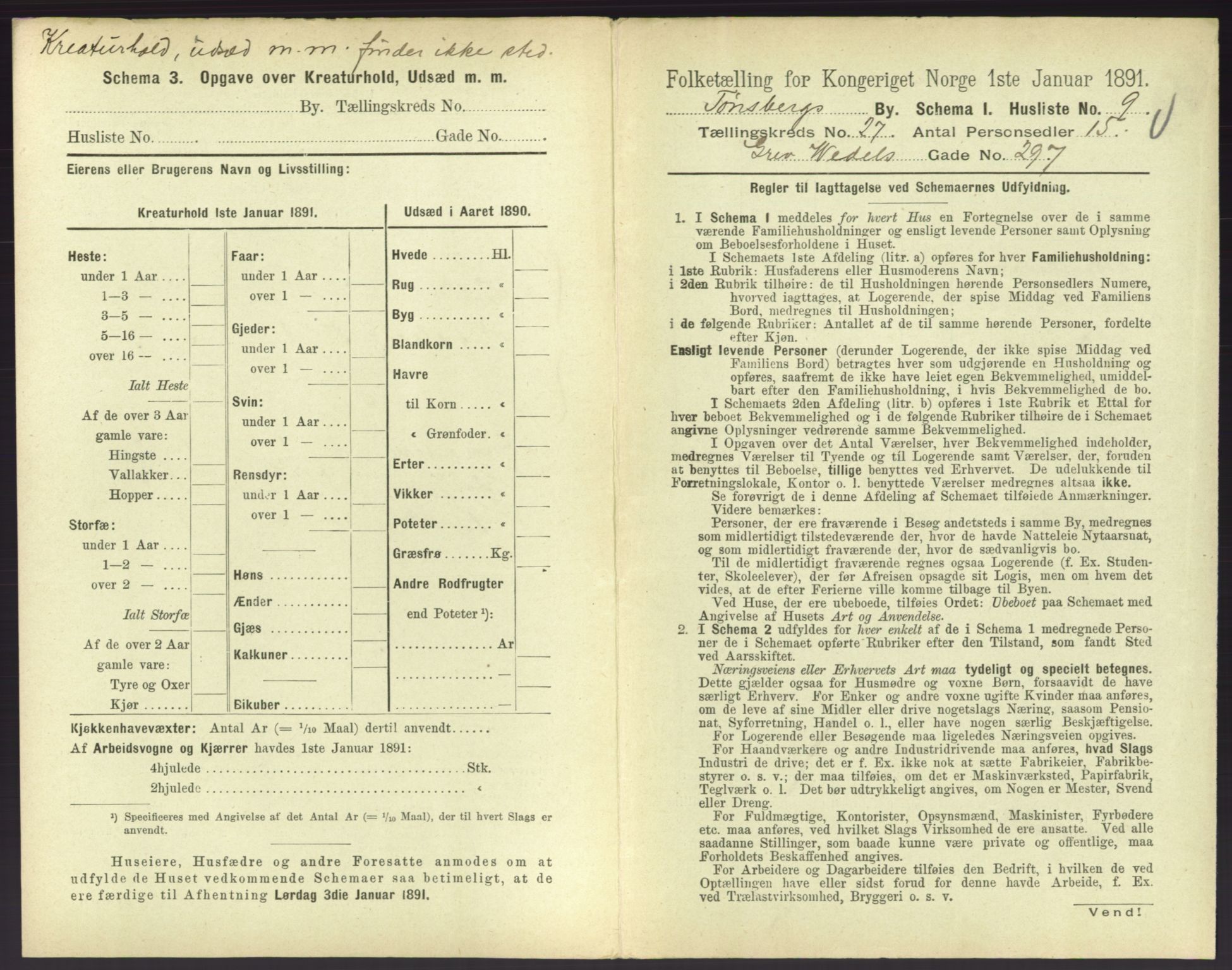 RA, 1891 census for 0705 Tønsberg, 1891, p. 854