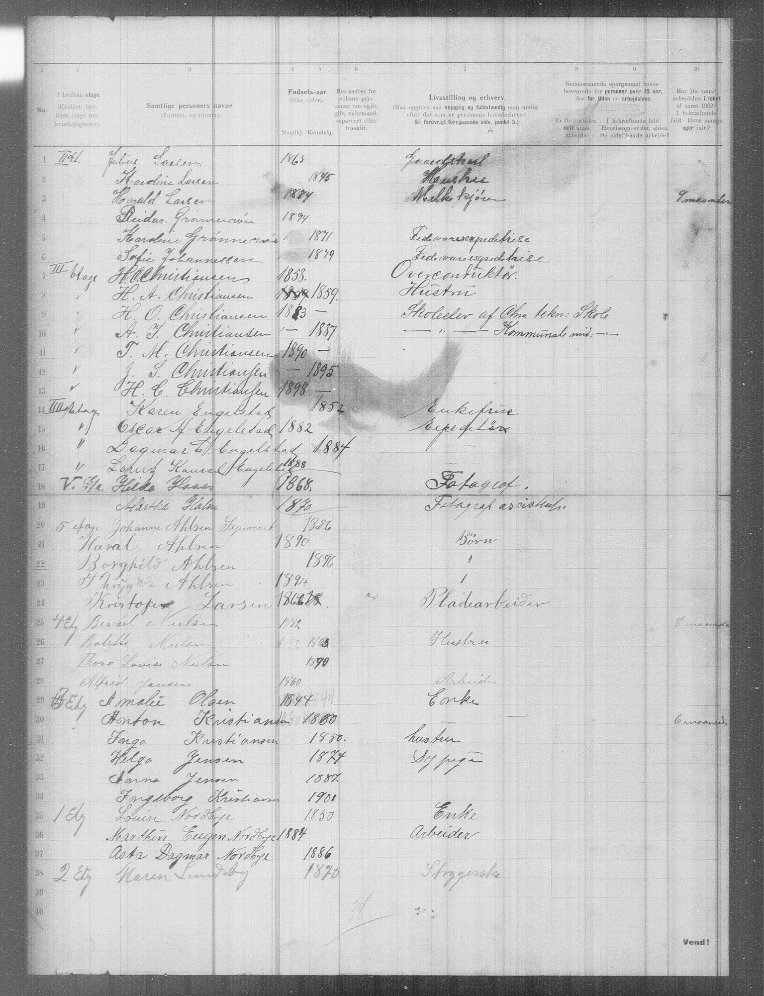 OBA, Municipal Census 1902 for Kristiania, 1902, p. 6095