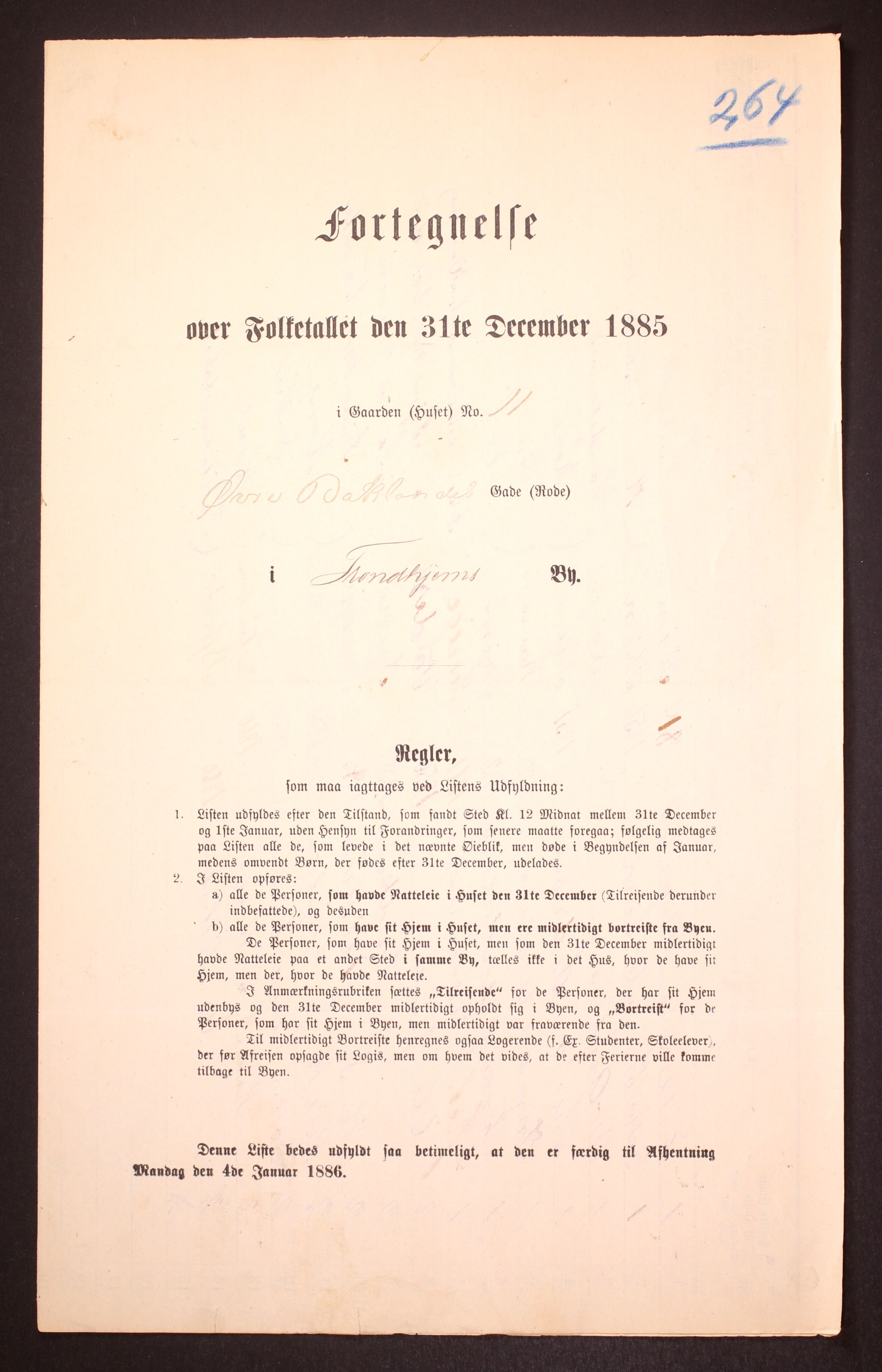 SAT, 1885 census for 1601 Trondheim, 1885, p. 2692