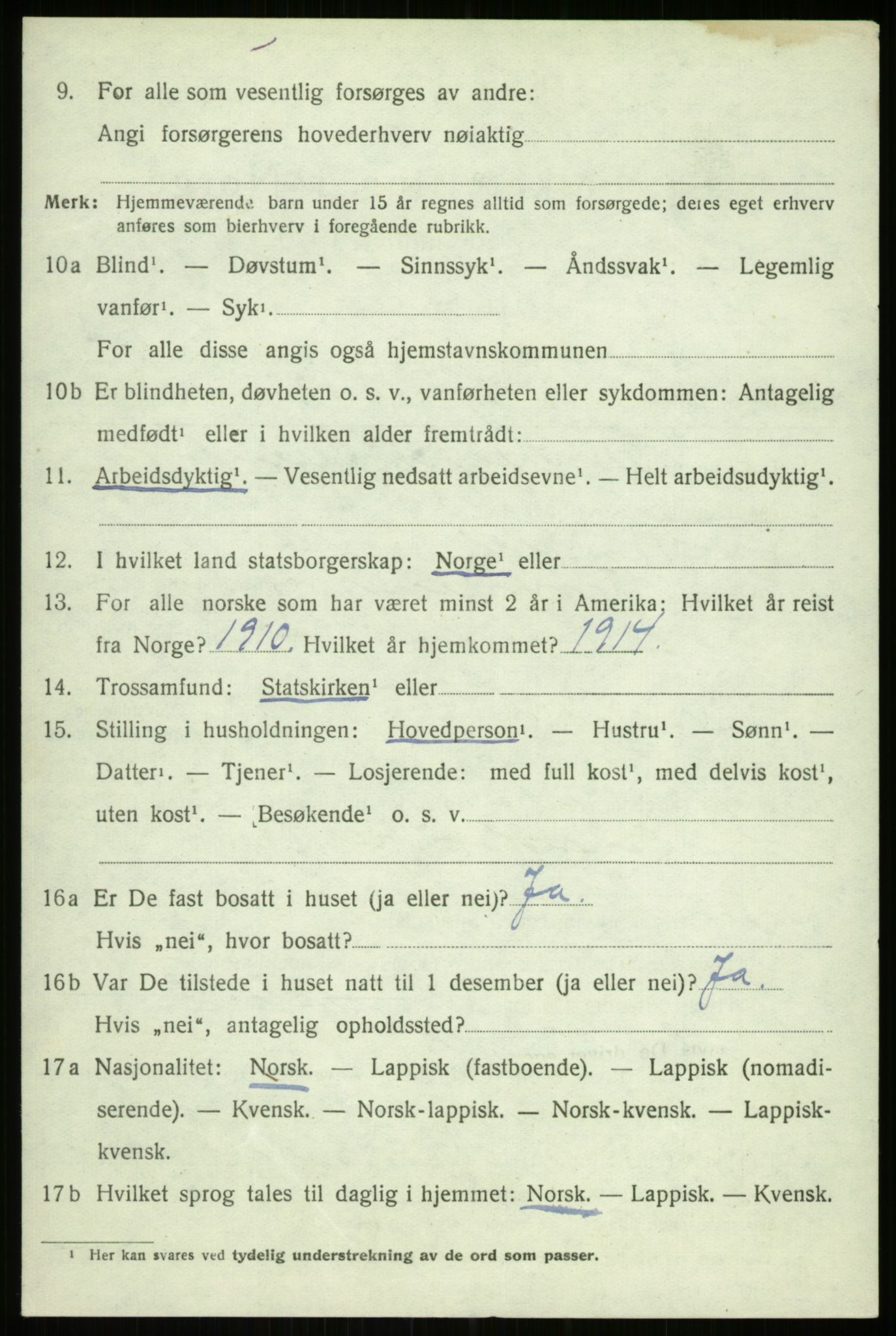 SATØ, 1920 census for Trondenes, 1920, p. 9480