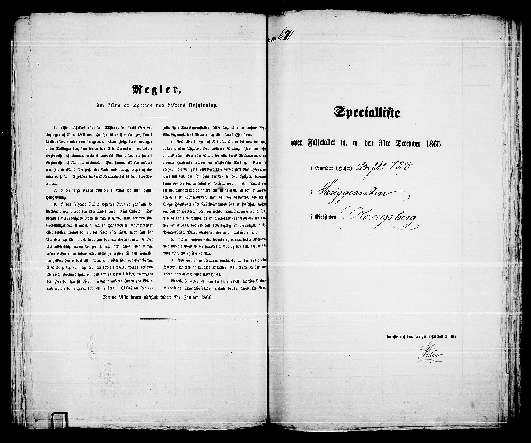 RA, 1865 census for Kongsberg/Kongsberg, 1865, p. 1370