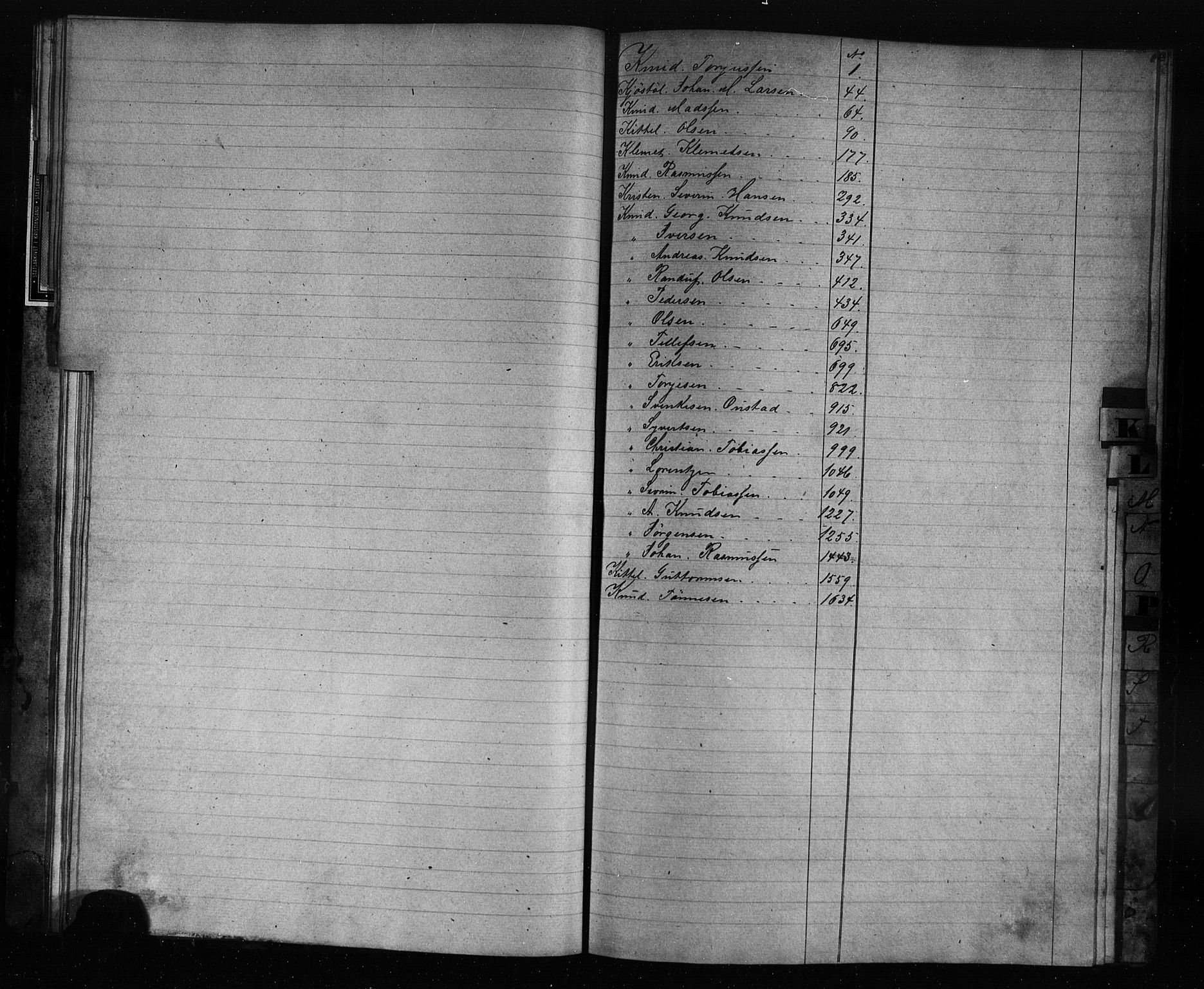 Kristiansand mønstringskrets, AV/SAK-2031-0015/F/Fb/L0029: Register til hovedrulle nr 1-1673, X-8, 1860-1869, p. 25