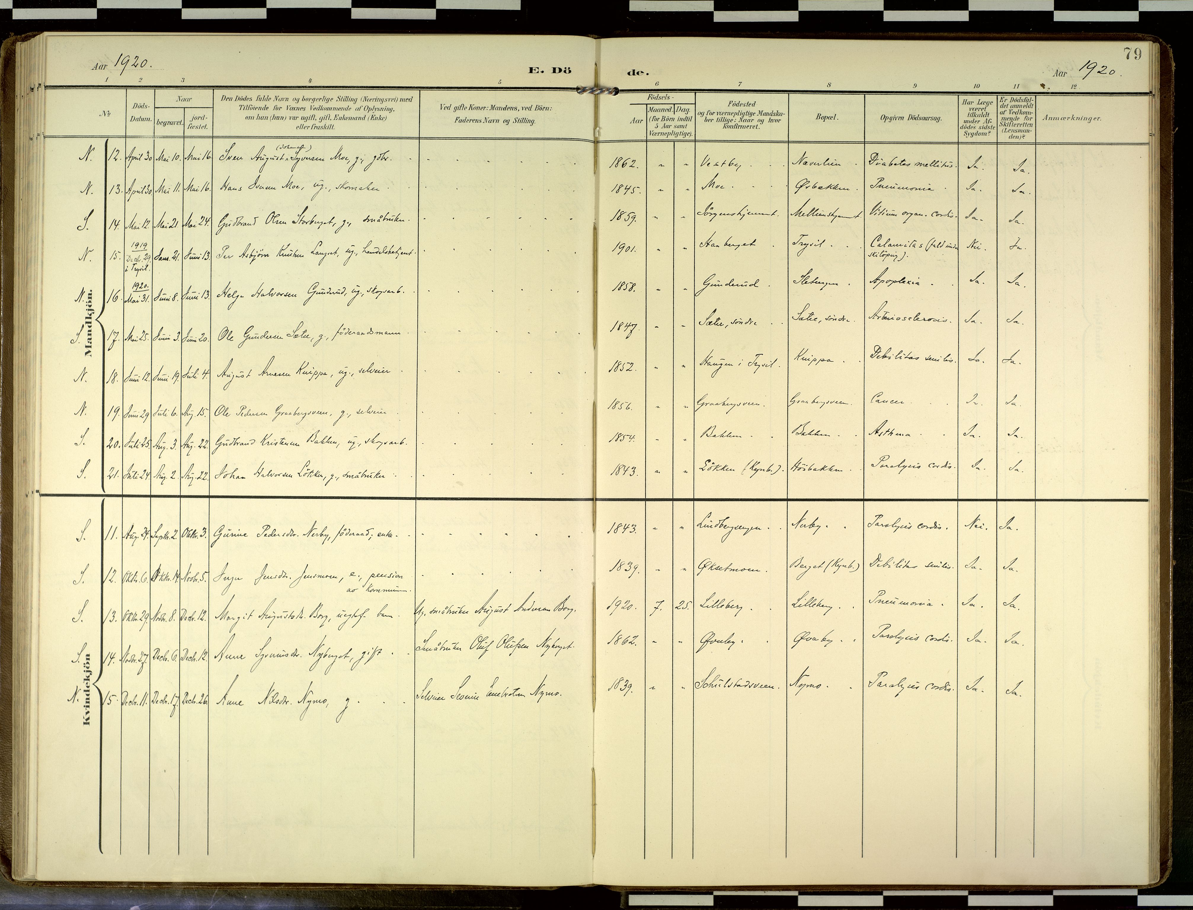 Elverum prestekontor, AV/SAH-PREST-044/H/Ha/Haa/L0019: Parish register (official) no. 19, 1903-1926, p. 79