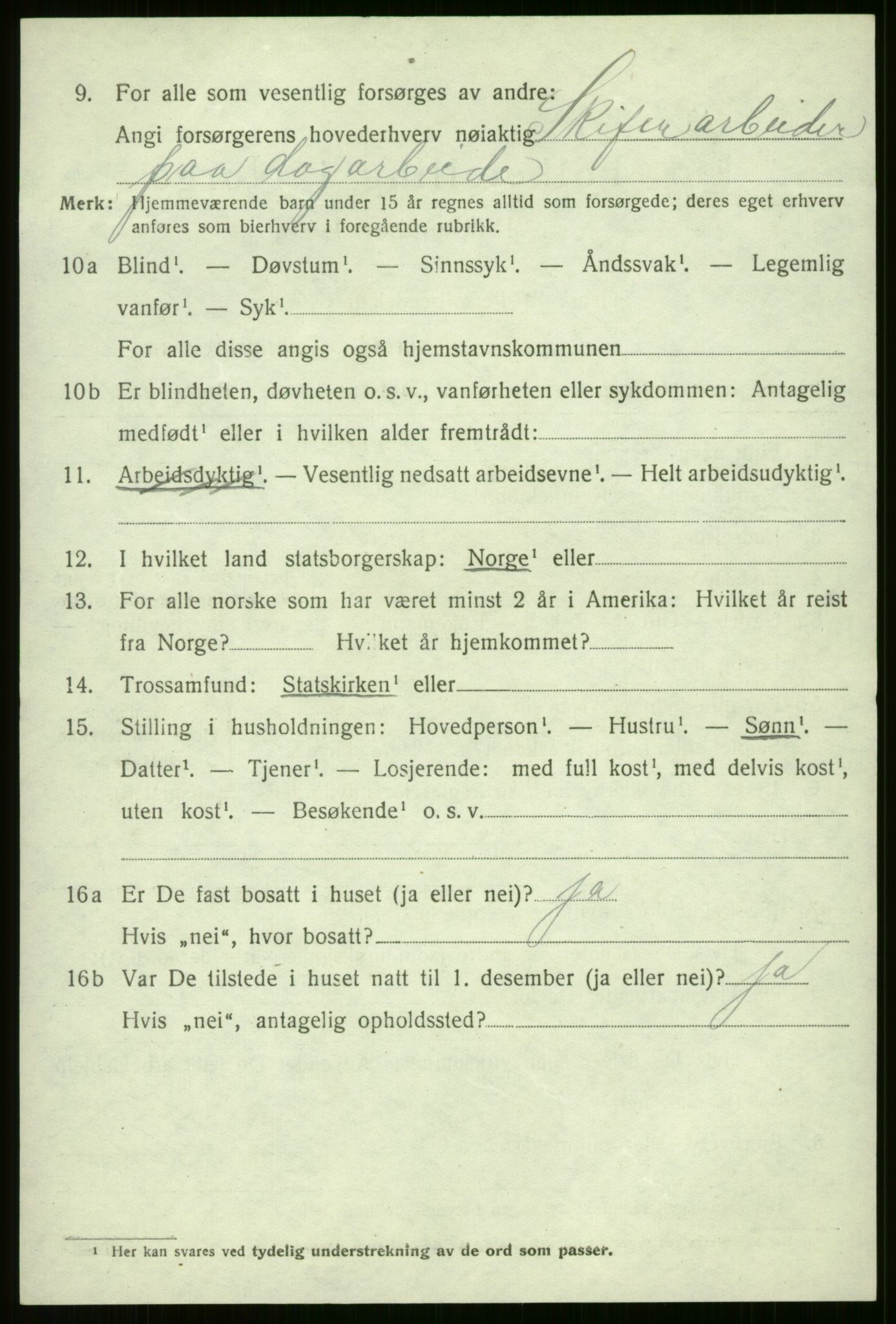 SAB, 1920 census for Voss, 1920, p. 11146