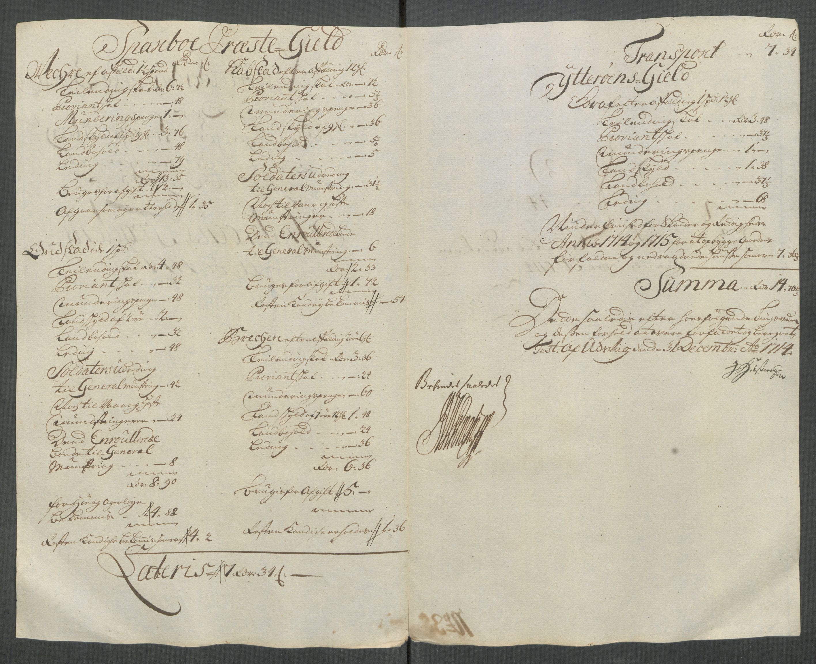 Rentekammeret inntil 1814, Reviderte regnskaper, Fogderegnskap, RA/EA-4092/R63/L4322: Fogderegnskap Inderøy, 1714, p. 354
