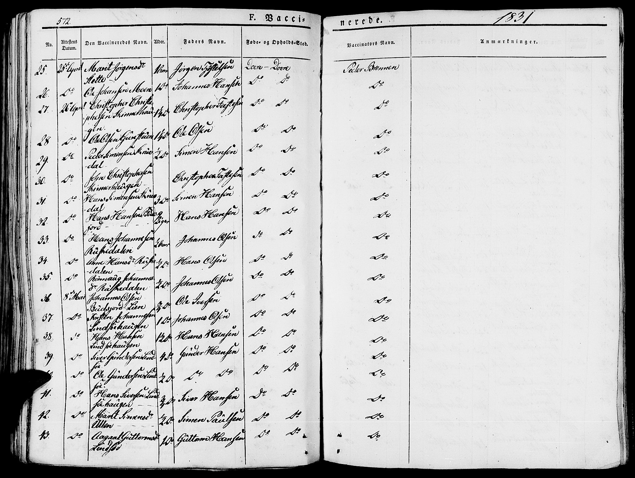 Lesja prestekontor, AV/SAH-PREST-068/H/Ha/Haa/L0005: Parish register (official) no. 5, 1830-1842, p. 572