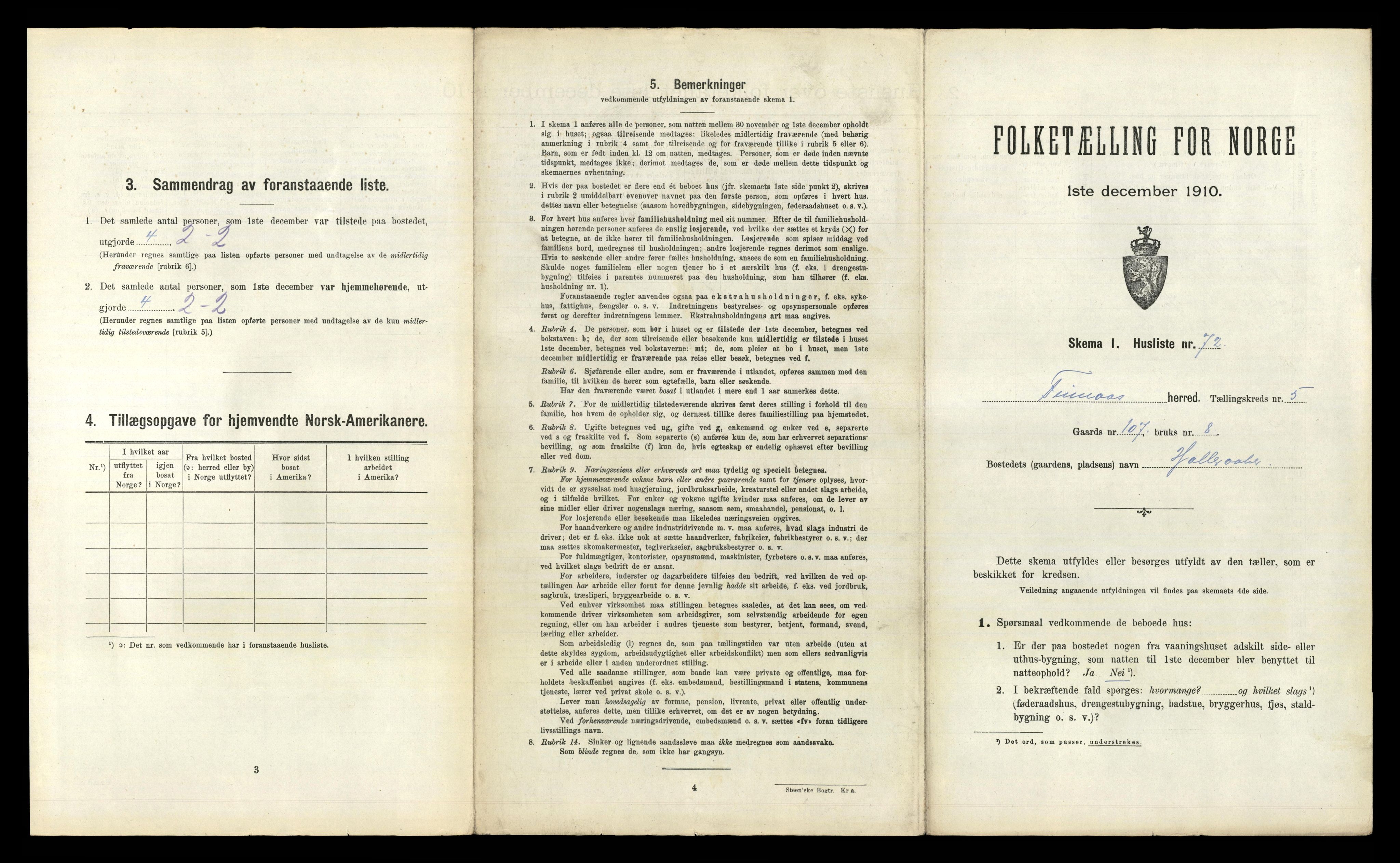 RA, 1910 census for Finnås, 1910, p. 640