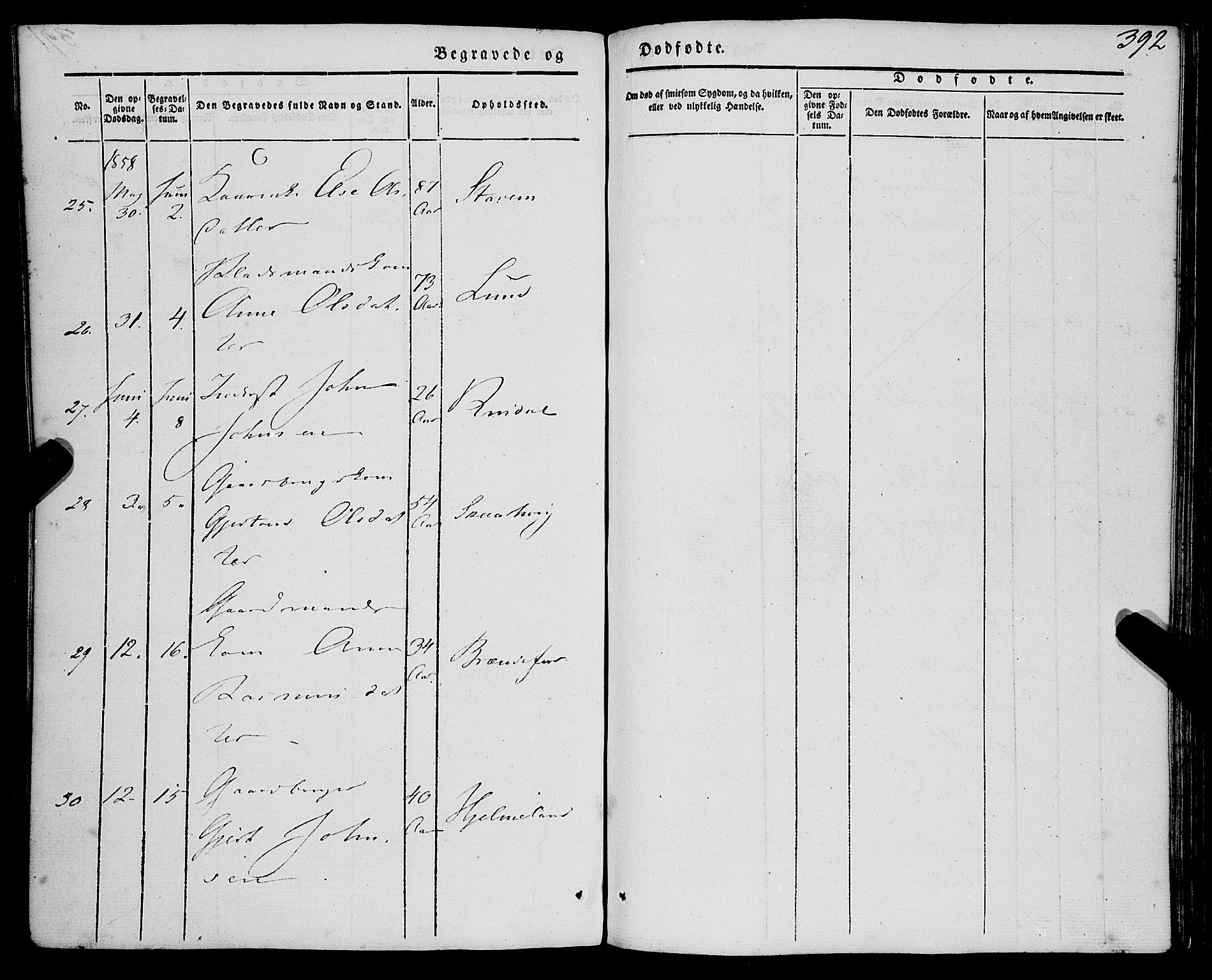 Eid sokneprestembete, AV/SAB-A-82301/H/Haa/Haaa/L0007: Parish register (official) no. A 7, 1844-1858, p. 392