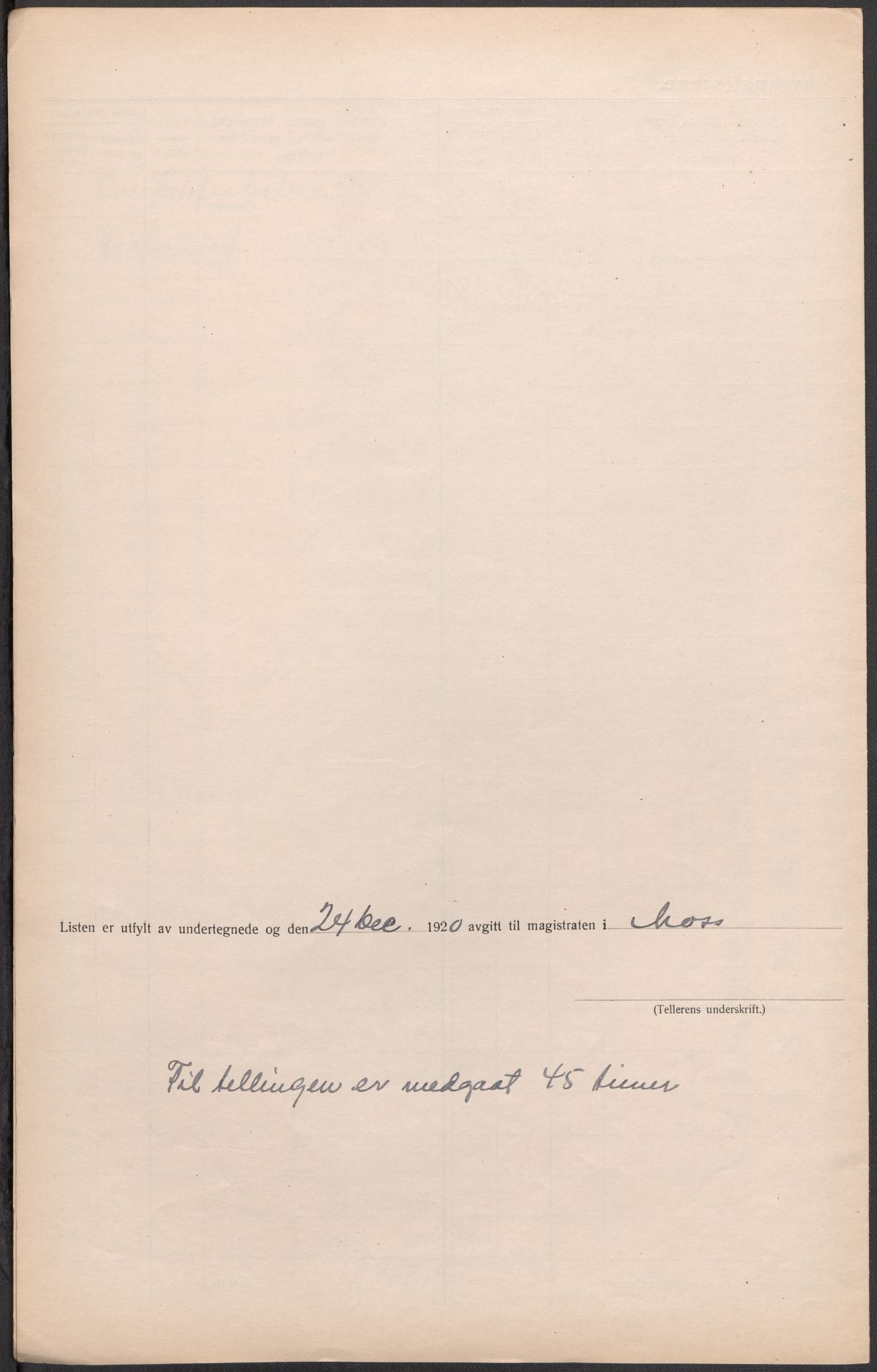 SAO, 1920 census for Moss, 1920, p. 9