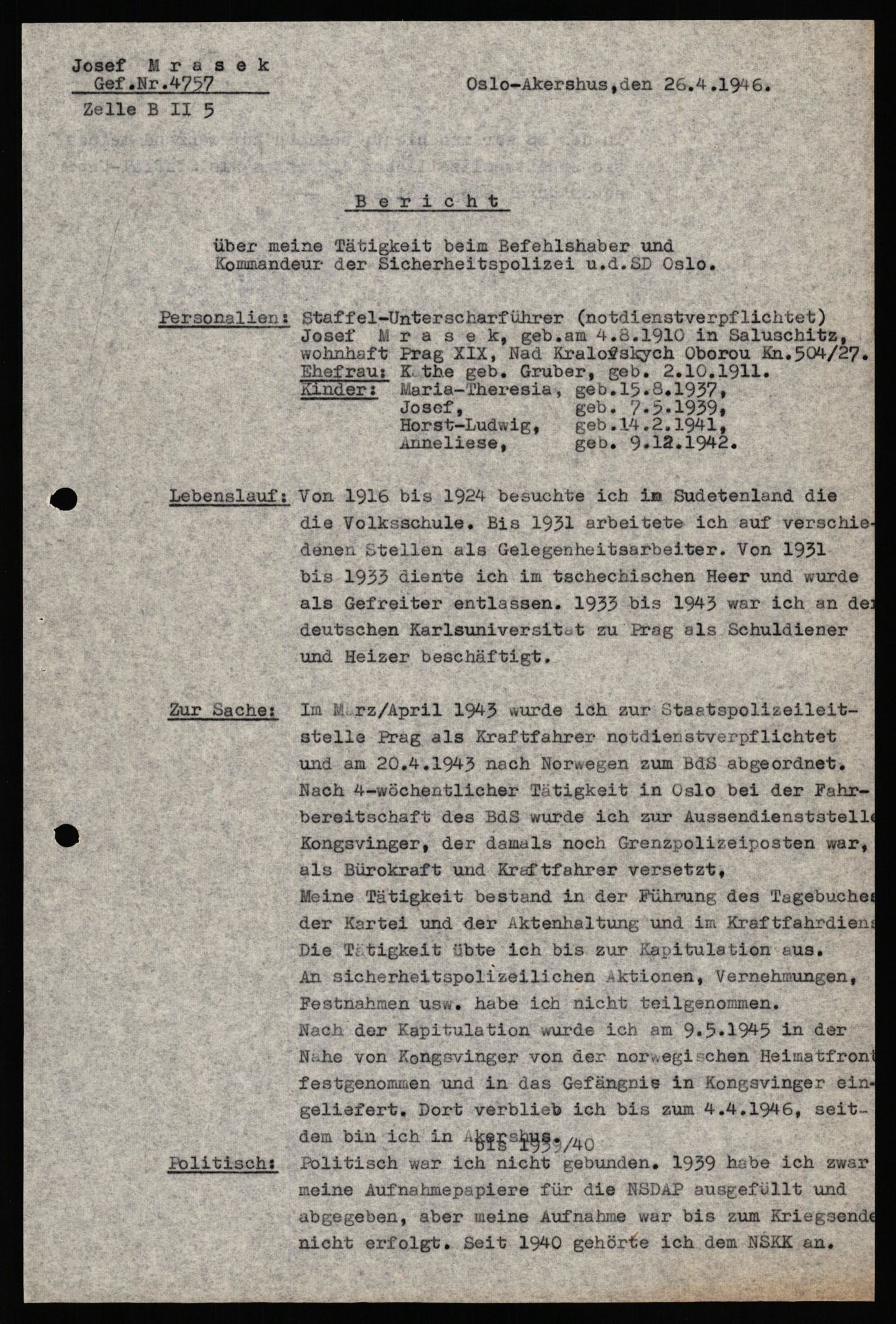 Forsvaret, Forsvarets overkommando II, RA/RAFA-3915/D/Db/L0041: CI Questionaires.  Diverse nasjonaliteter., 1945-1946, p. 305