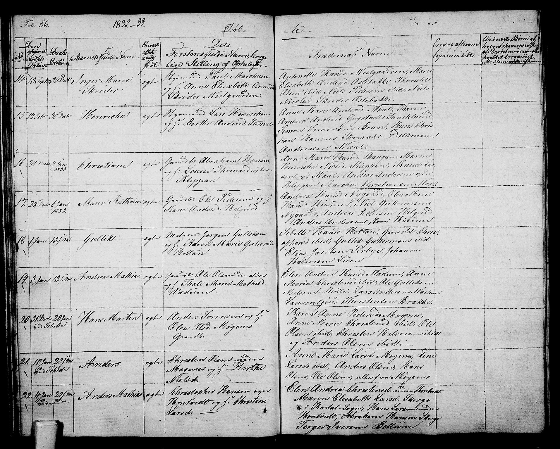 Stokke kirkebøker, SAKO/A-320/F/Fa/L0006: Parish register (official) no. I 6, 1826-1843, p. 56