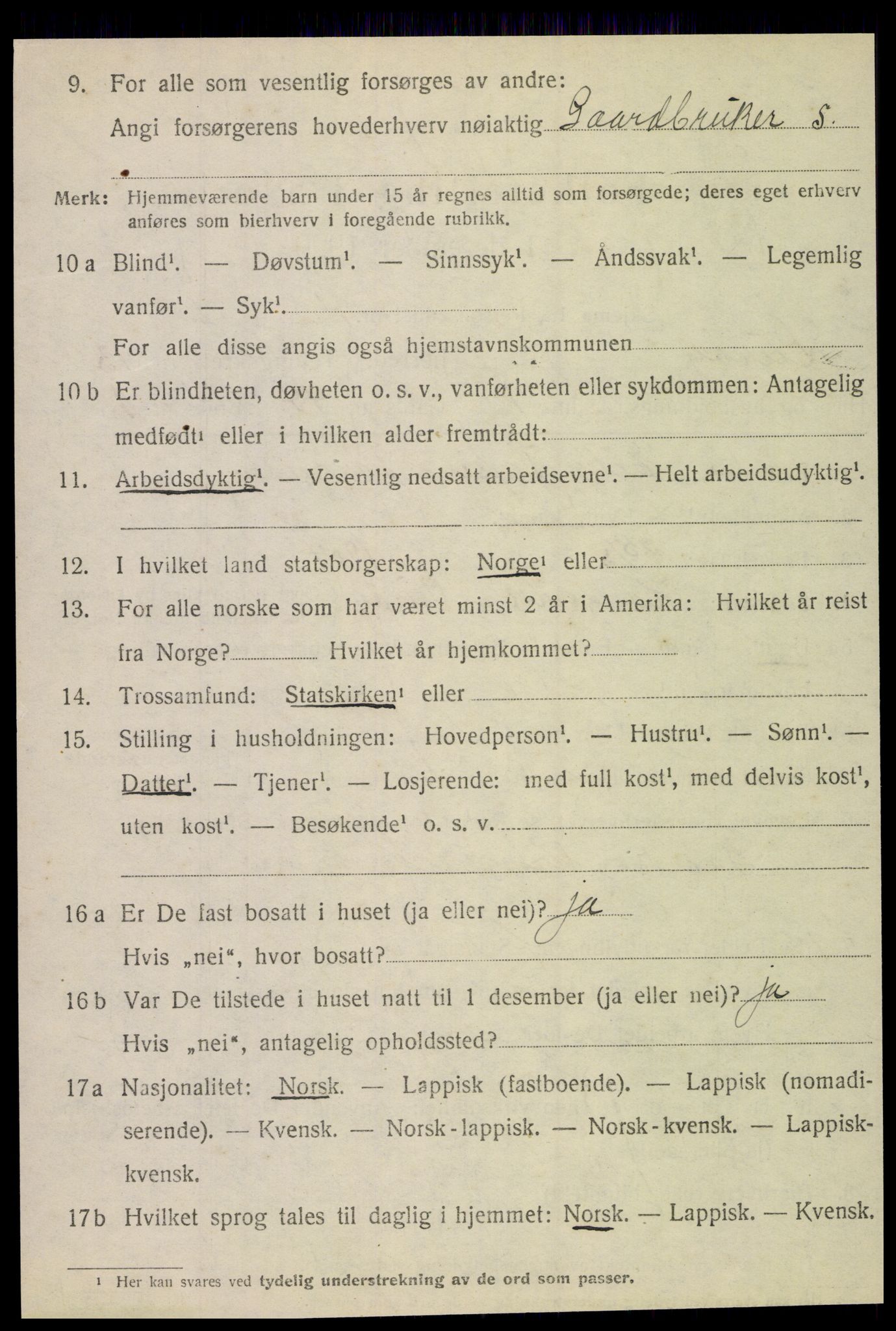 SAT, 1920 census for Lurøy, 1920, p. 5190