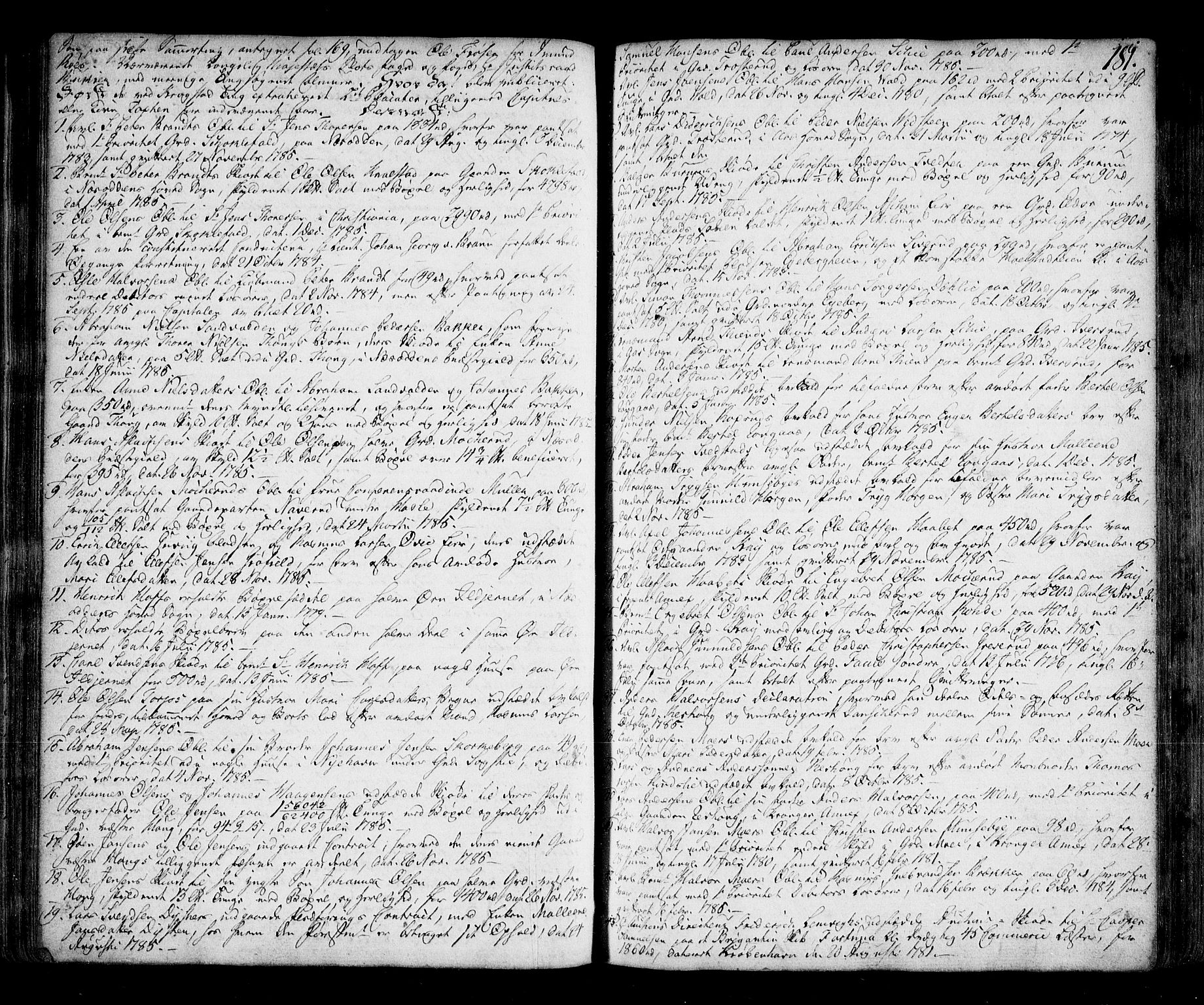 Follo sorenskriveri, AV/SAO-A-10274/F/Fb/Fba/L0043: Tingbok, 1782-1793, p. 180b-181a