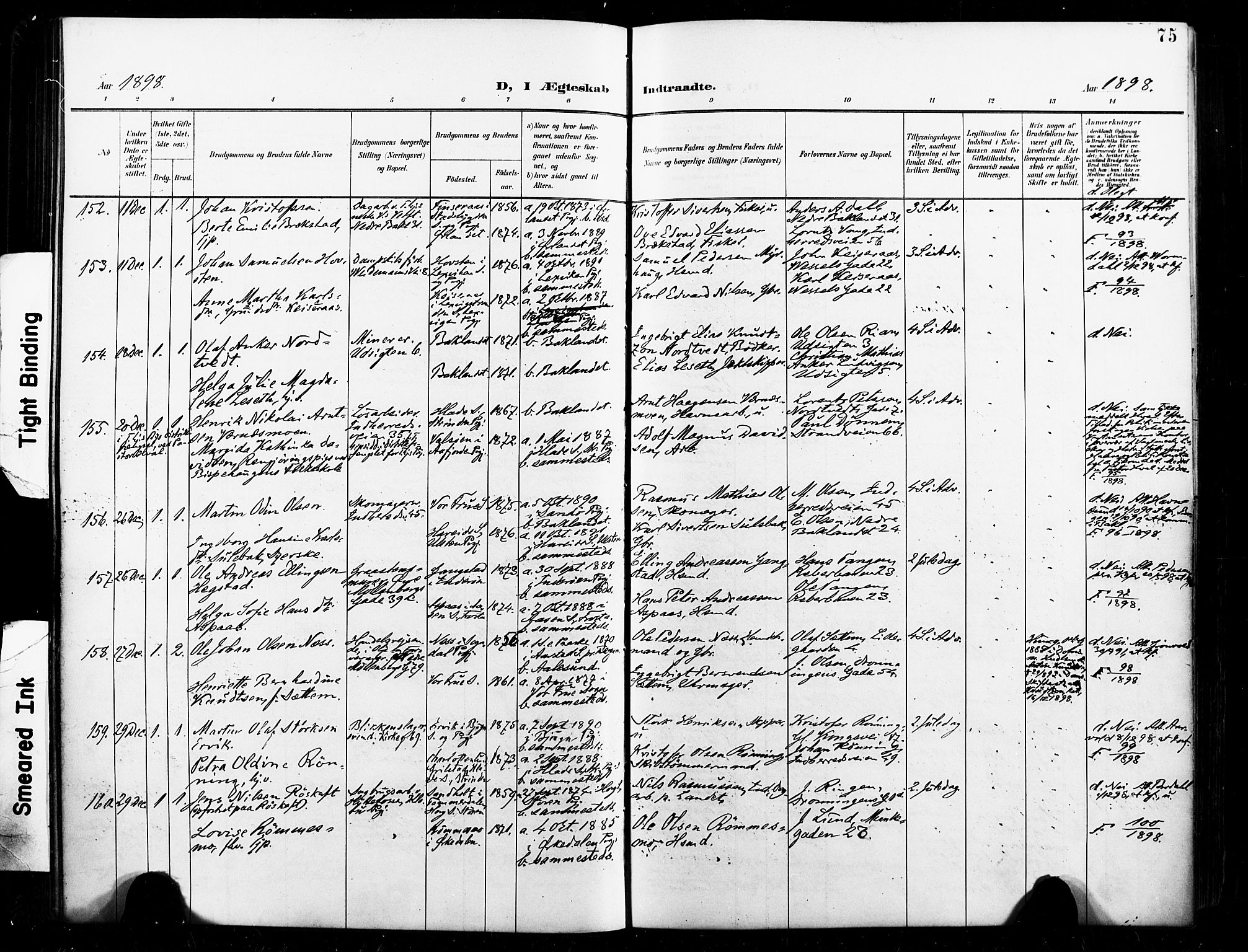 Ministerialprotokoller, klokkerbøker og fødselsregistre - Sør-Trøndelag, SAT/A-1456/604/L0198: Parish register (official) no. 604A19, 1893-1900, p. 75