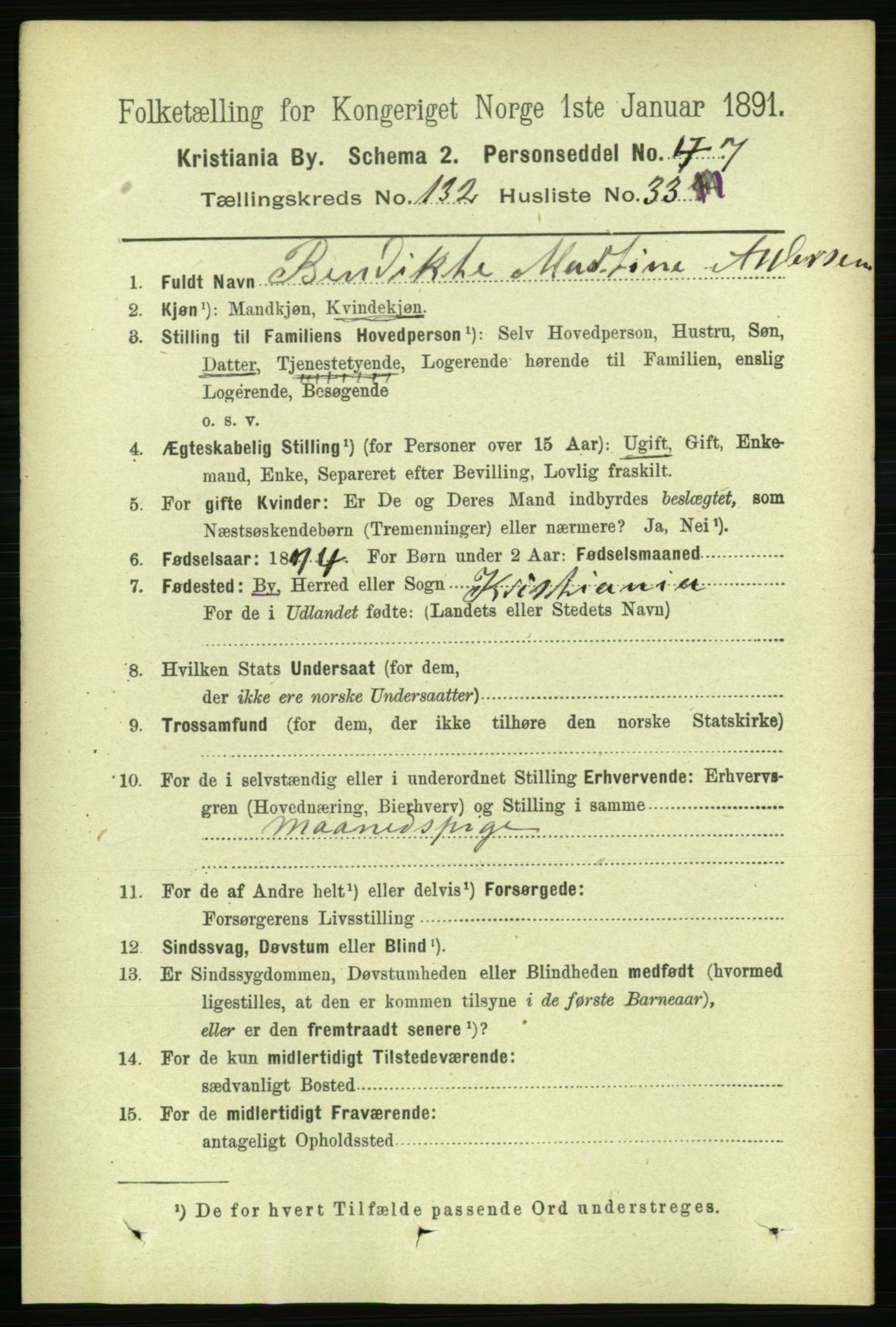 RA, 1891 census for 0301 Kristiania, 1891, p. 71901