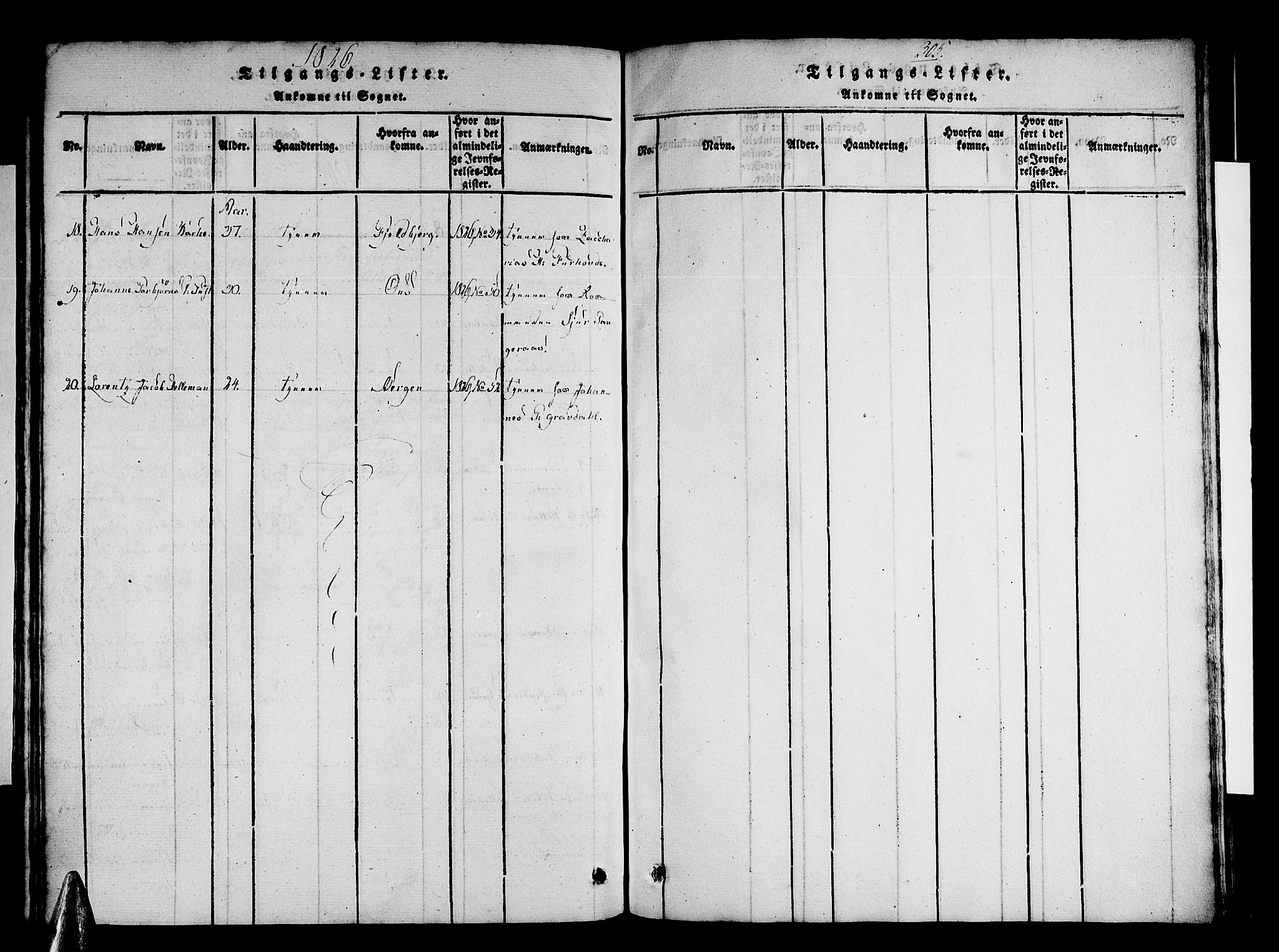 Strandebarm sokneprestembete, SAB/A-78401/H/Haa: Parish register (official) no. A 5, 1816-1826, p. 305