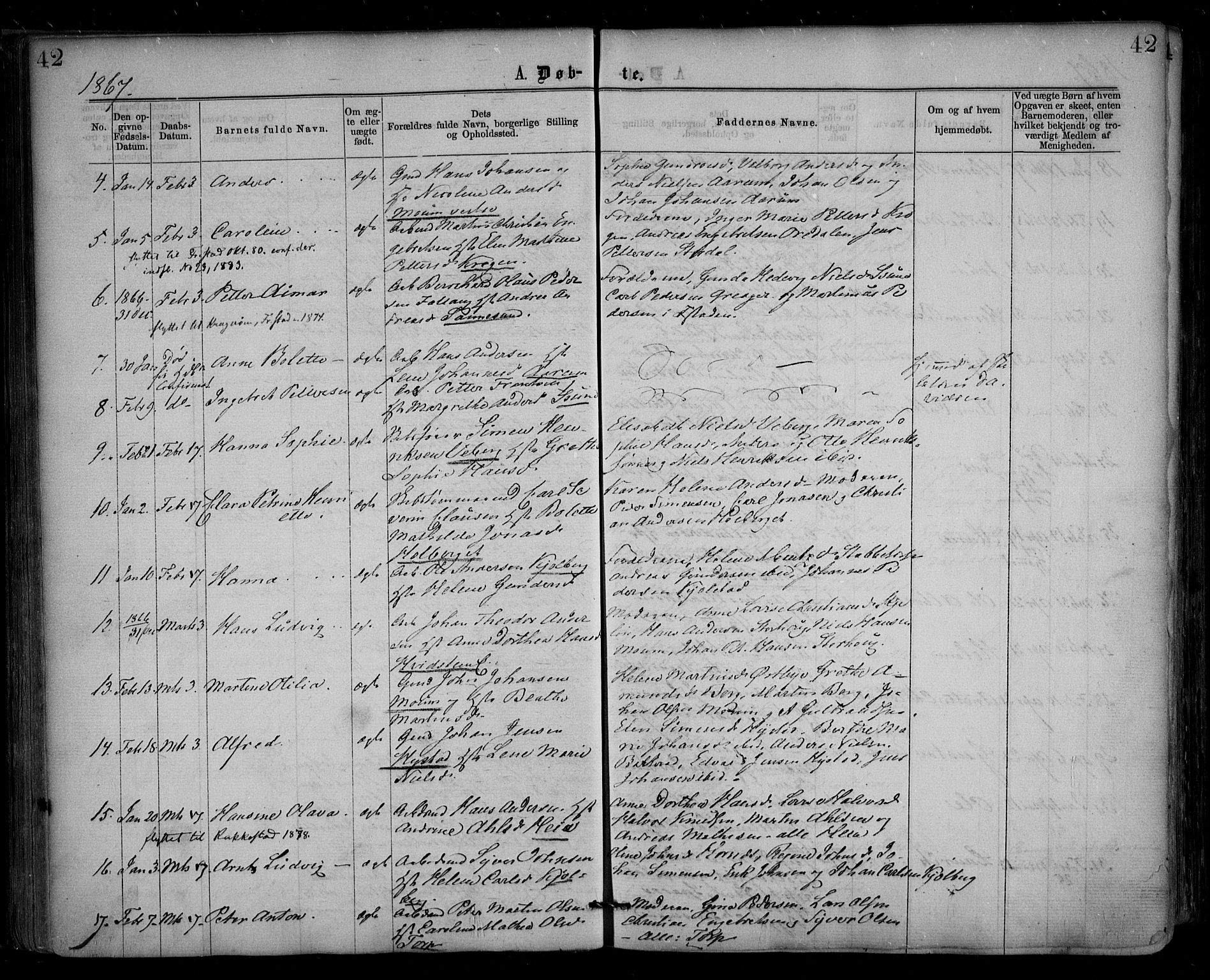 Borge prestekontor Kirkebøker, AV/SAO-A-10903/F/Fa/L0006: Parish register (official) no. I 6, 1861-1874, p. 42