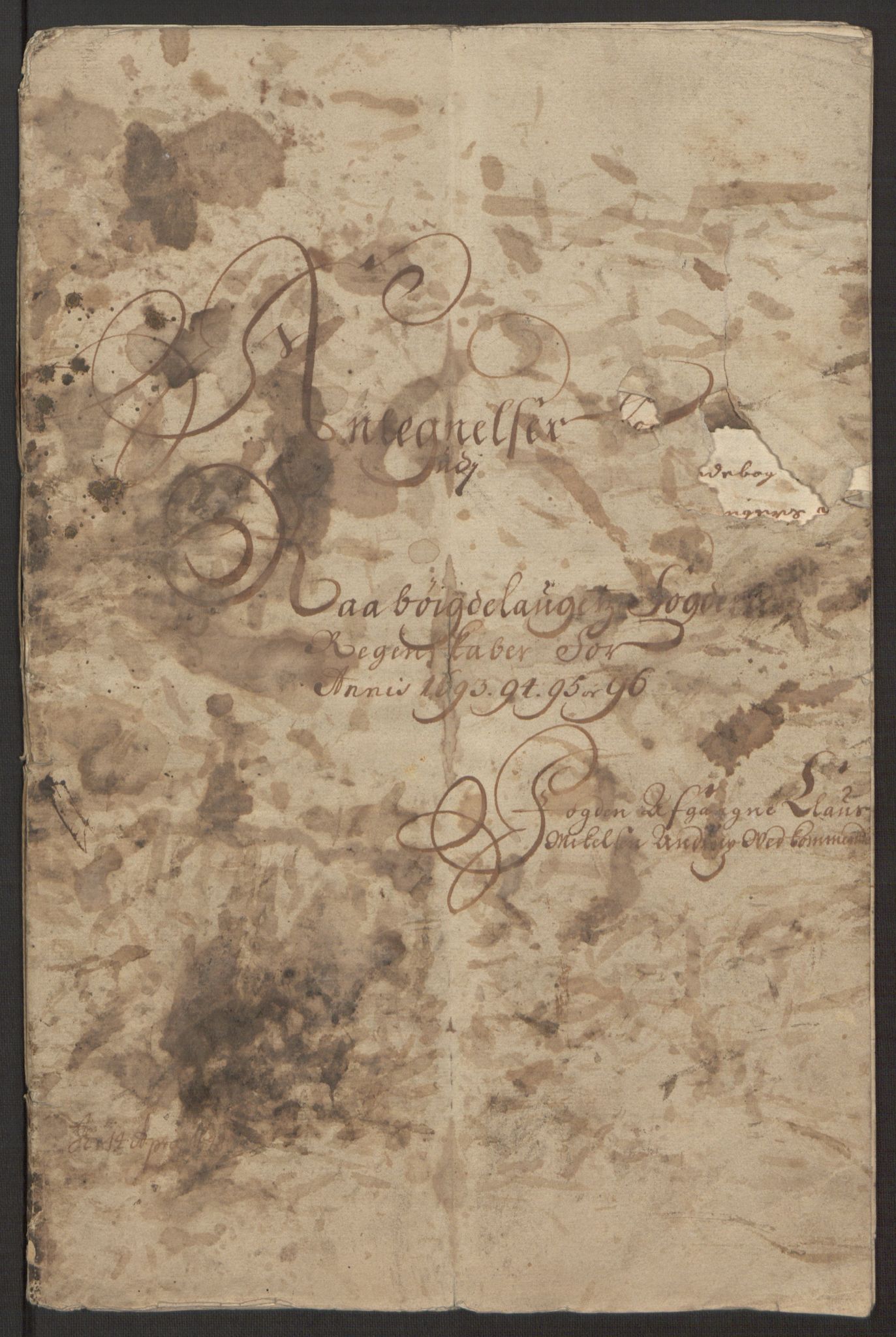 Rentekammeret inntil 1814, Reviderte regnskaper, Fogderegnskap, RA/EA-4092/R40/L2444: Fogderegnskap Råbyggelag, 1693-1696, p. 370