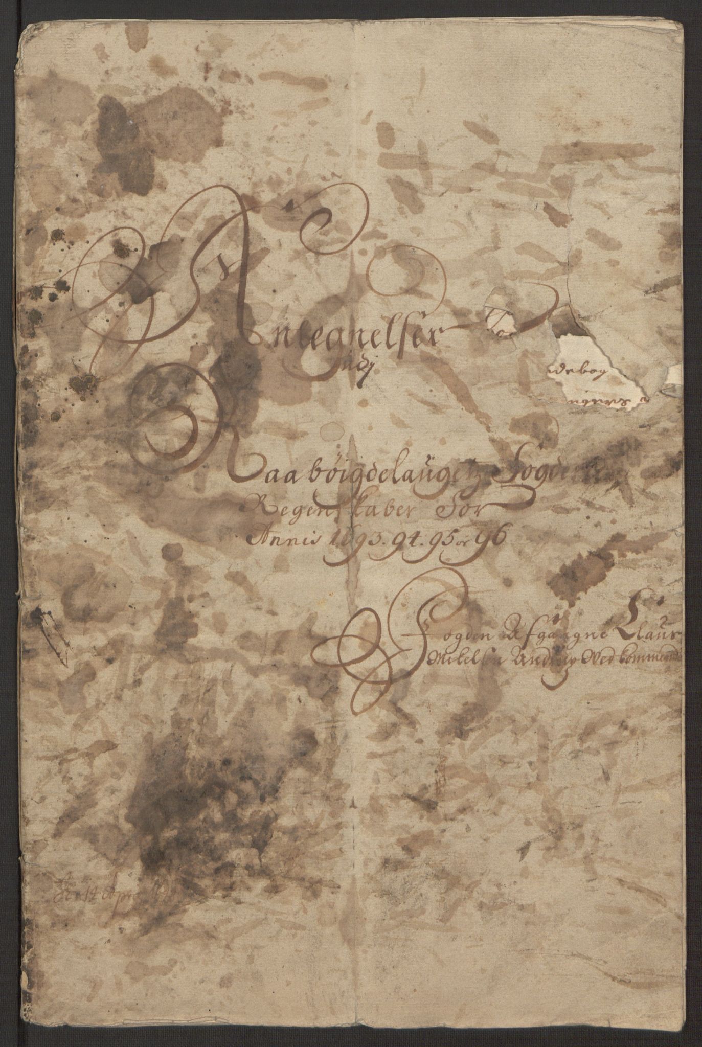 Rentekammeret inntil 1814, Reviderte regnskaper, Fogderegnskap, AV/RA-EA-4092/R40/L2444: Fogderegnskap Råbyggelag, 1693-1696, p. 370