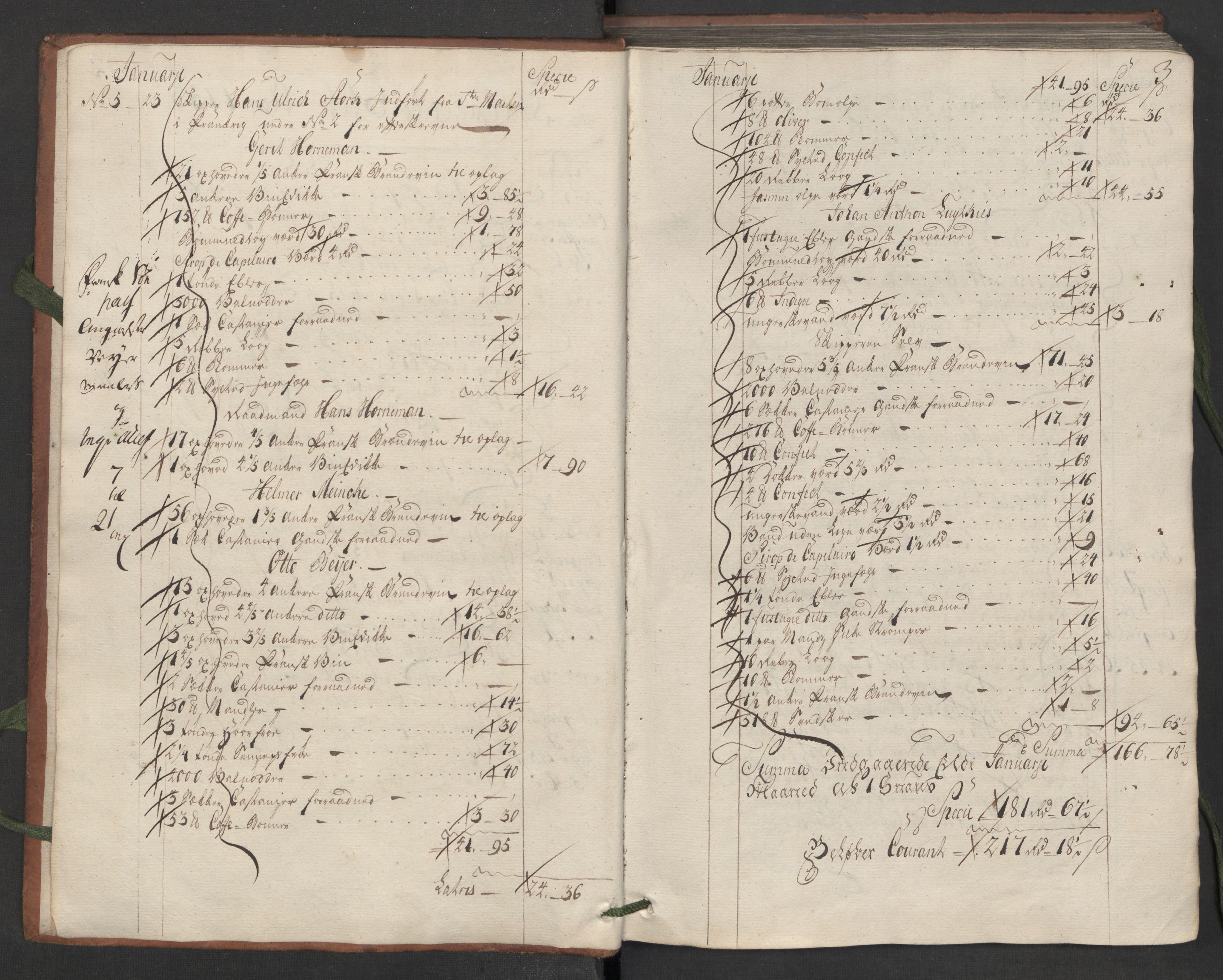 Generaltollkammeret, tollregnskaper, AV/RA-EA-5490/R33/L0034/0001: Tollregnskaper Trondheim A / Inngående hovedtollbok, 1753