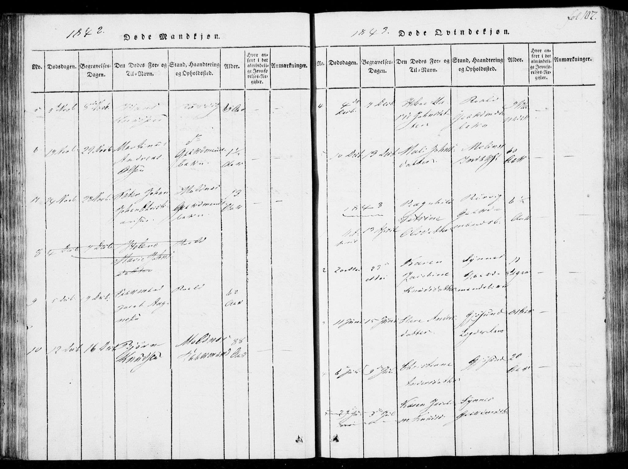 Ministerialprotokoller, klokkerbøker og fødselsregistre - Møre og Romsdal, AV/SAT-A-1454/537/L0517: Parish register (official) no. 537A01, 1818-1862, p. 107