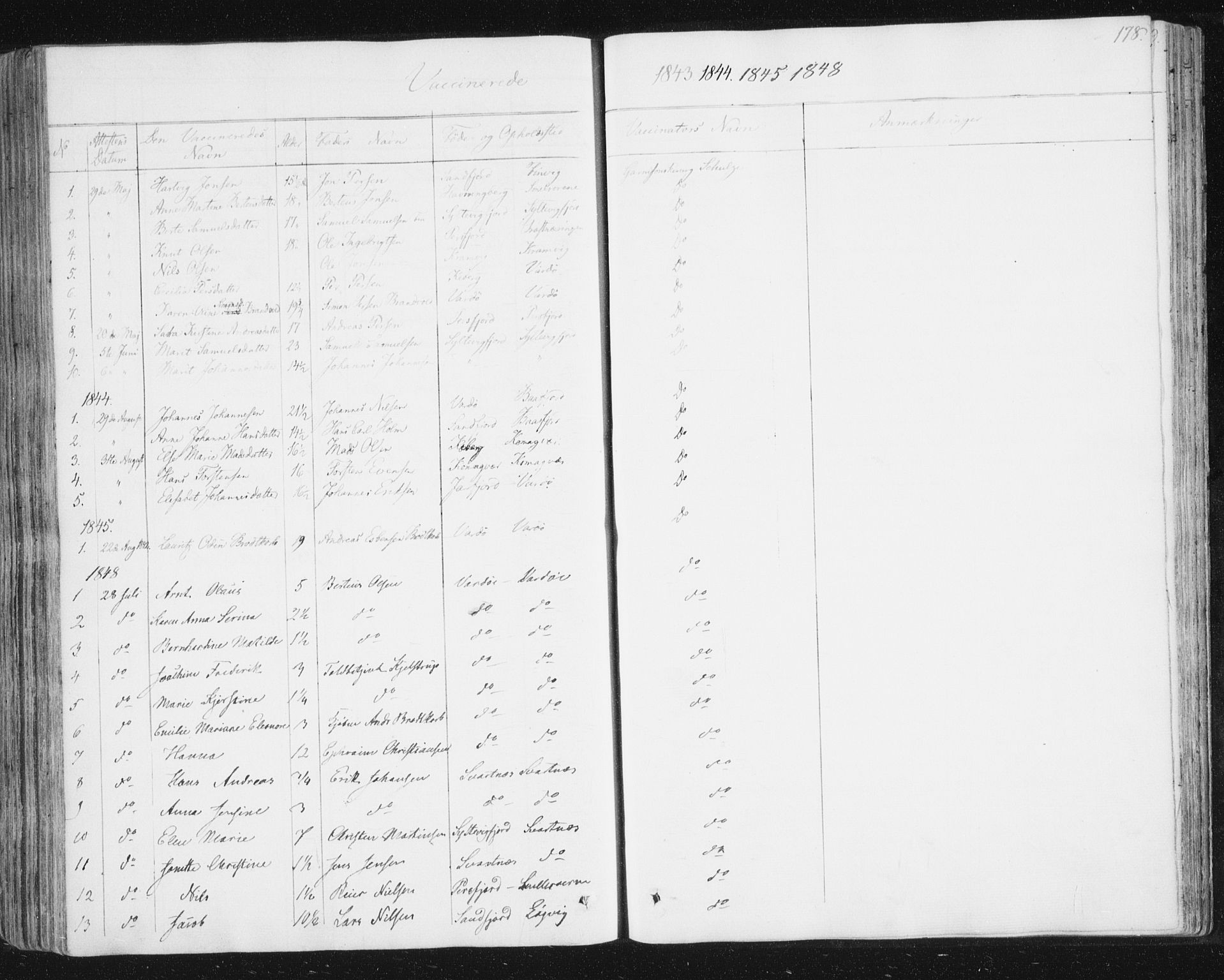 Vardø sokneprestkontor, AV/SATØ-S-1332/H/Ha/L0003kirke: Parish register (official) no. 3, 1843-1861, p. 178