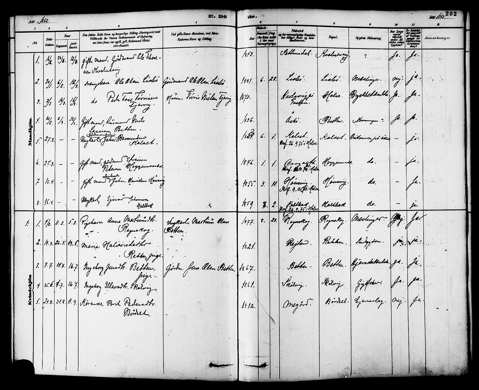 Ministerialprotokoller, klokkerbøker og fødselsregistre - Møre og Romsdal, AV/SAT-A-1454/576/L0885: Parish register (official) no. 576A03, 1880-1898, p. 202