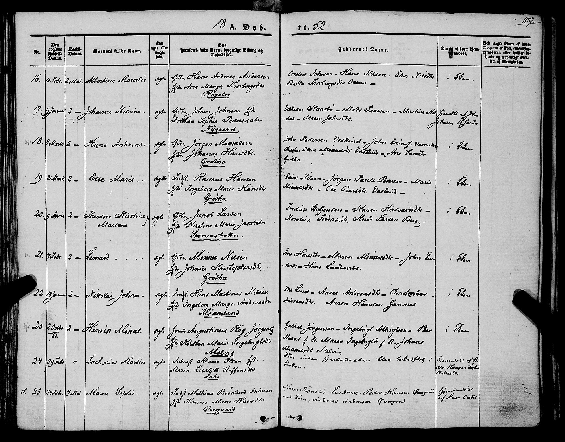 Trondenes sokneprestkontor, AV/SATØ-S-1319/H/Ha/L0009kirke: Parish register (official) no. 9, 1841-1852, p. 109