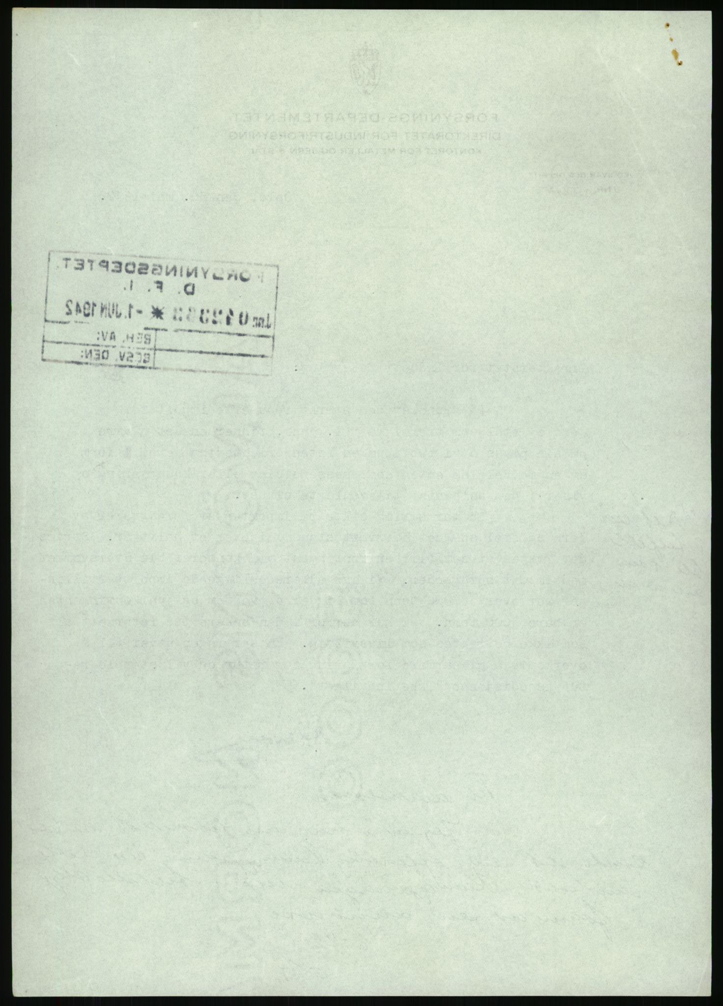 Direktoratet for industriforsyning, Sekretariatet, AV/RA-S-4153/D/Df/L0054: 9. Metallkontoret, 1940-1945, p. 1708