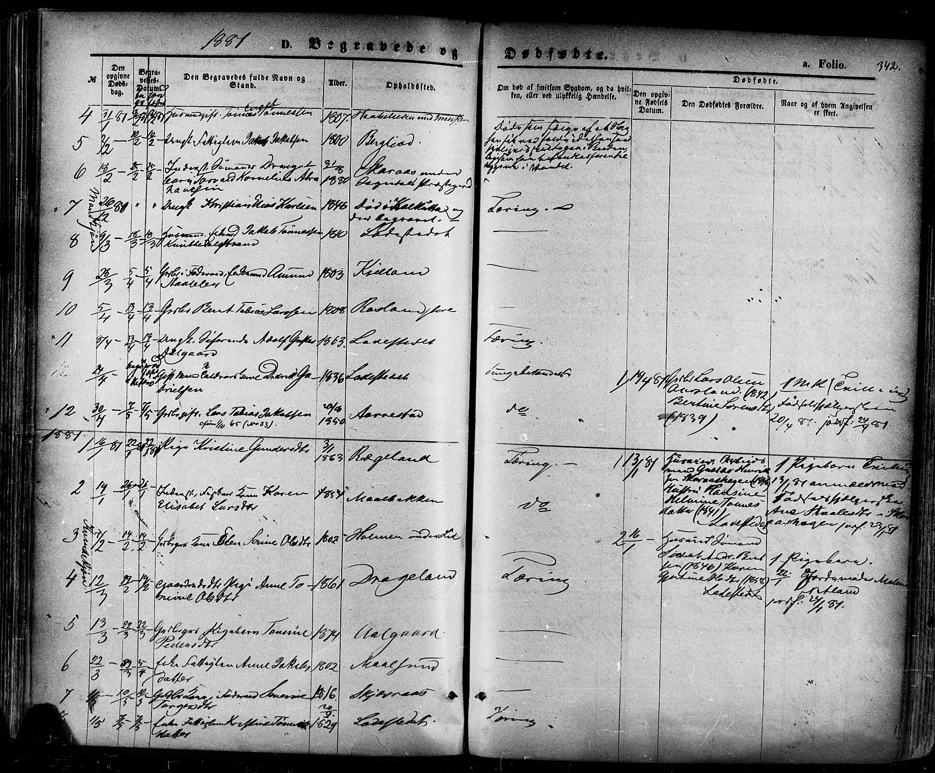 Sokndal sokneprestkontor, AV/SAST-A-101808: Parish register (official) no. A 10, 1874-1886, p. 342