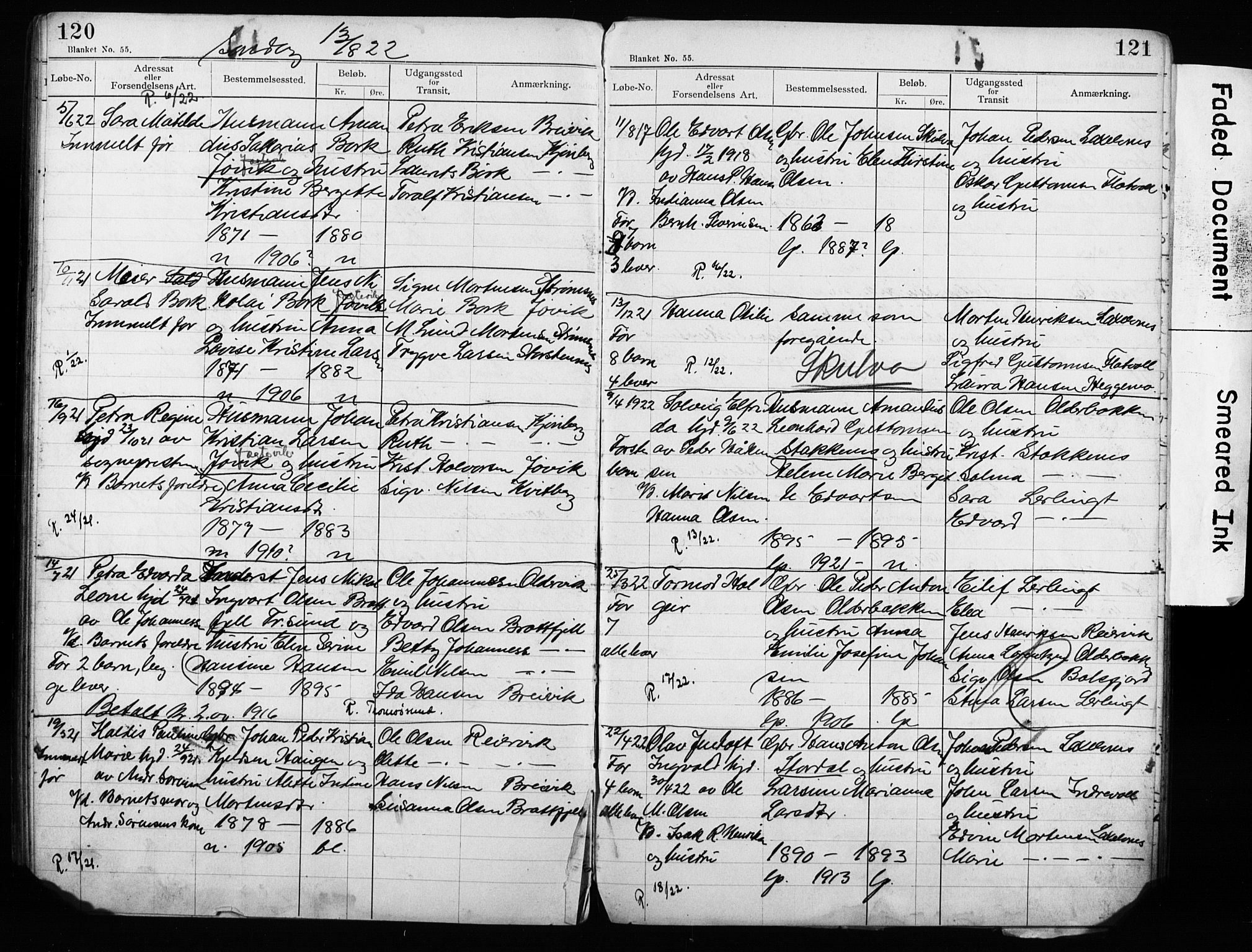 Lyngen sokneprestembete, AV/SATØ-S-1289/H/Ha/L0052/0002: Baptism register no. 52.2, 1915-1928, p. 120-121