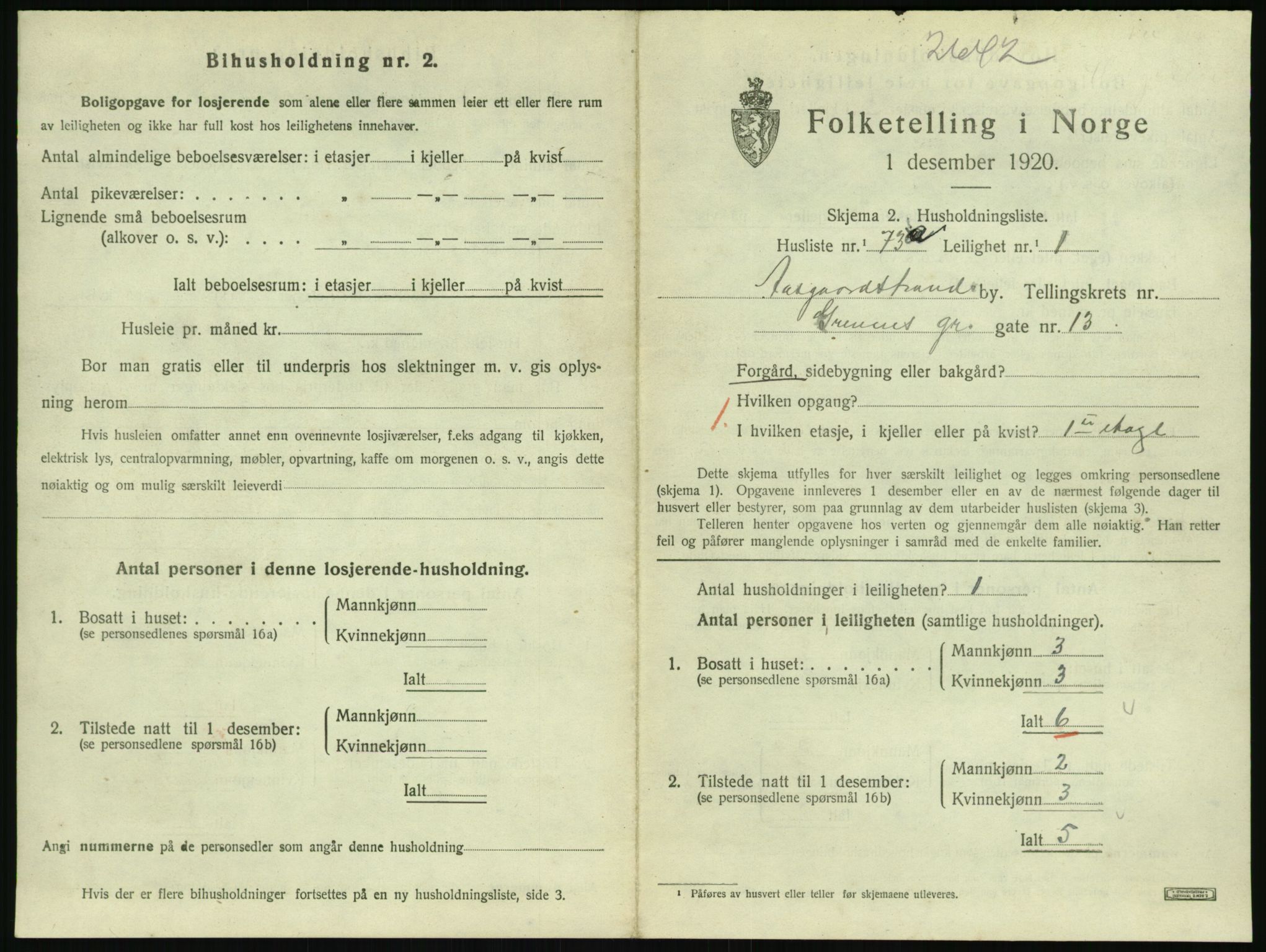 SAKO, 1920 census for Åsgårdstrand, 1920, p. 497