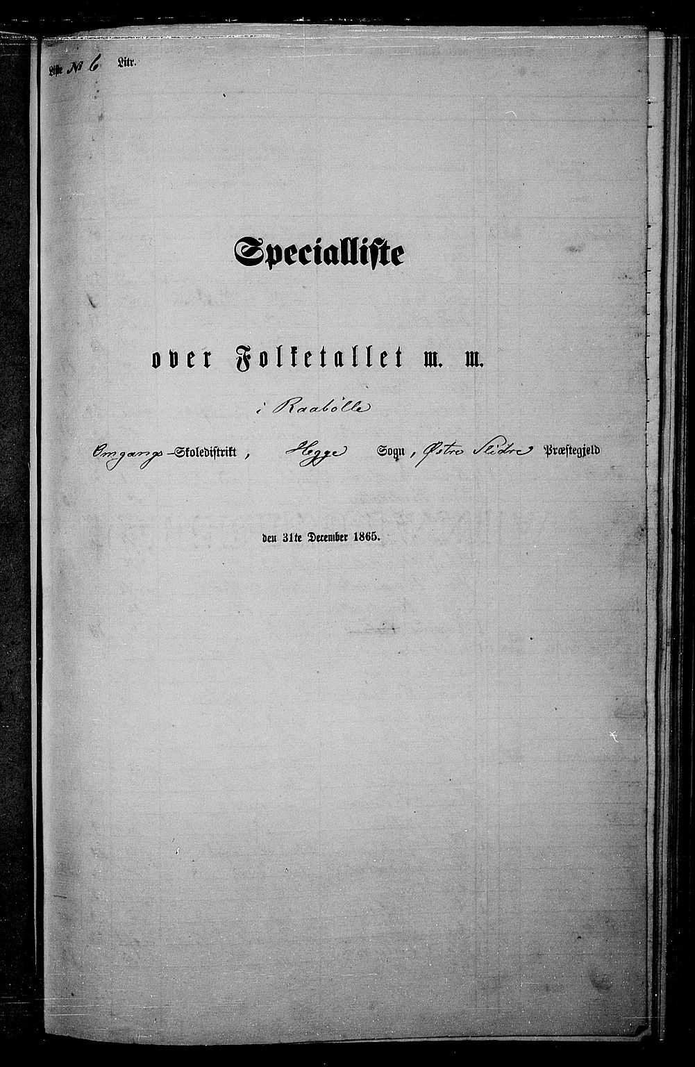 RA, 1865 census for Øystre Slidre, 1865, p. 63