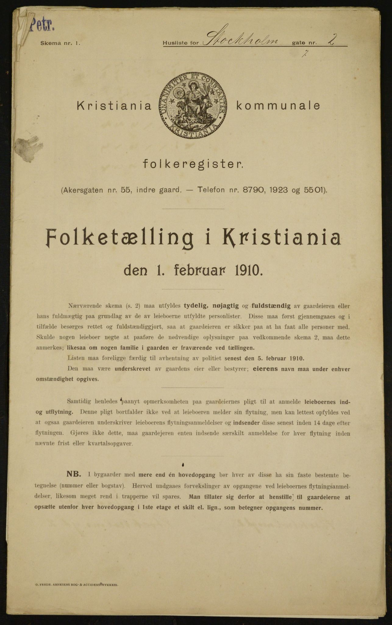 OBA, Municipal Census 1910 for Kristiania, 1910, p. 97238