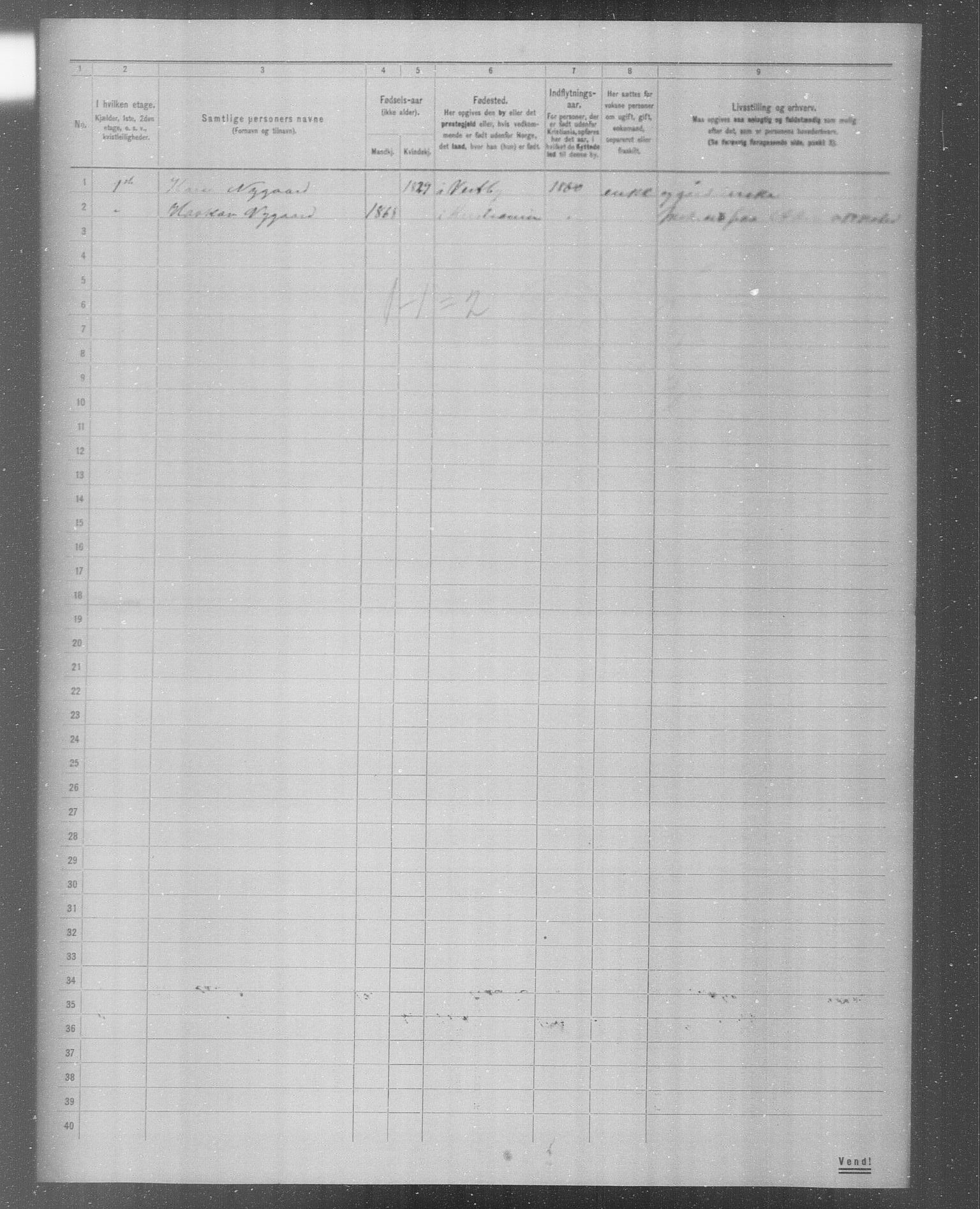 OBA, Municipal Census 1904 for Kristiania, 1904, p. 5050