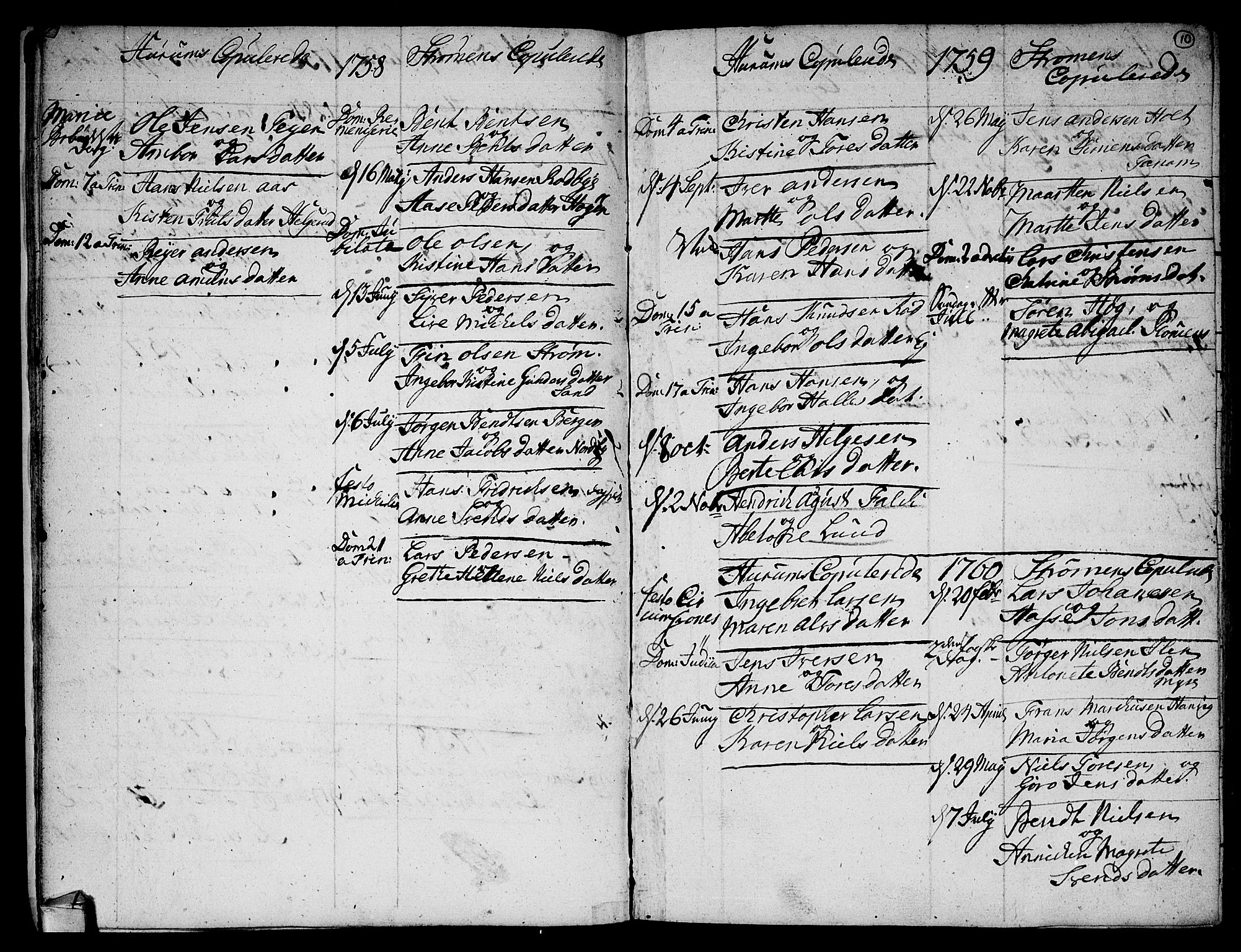 Hurum kirkebøker, AV/SAKO-A-229/F/Fa/L0006: Parish register (official) no. 6, 1756-1770, p. 10