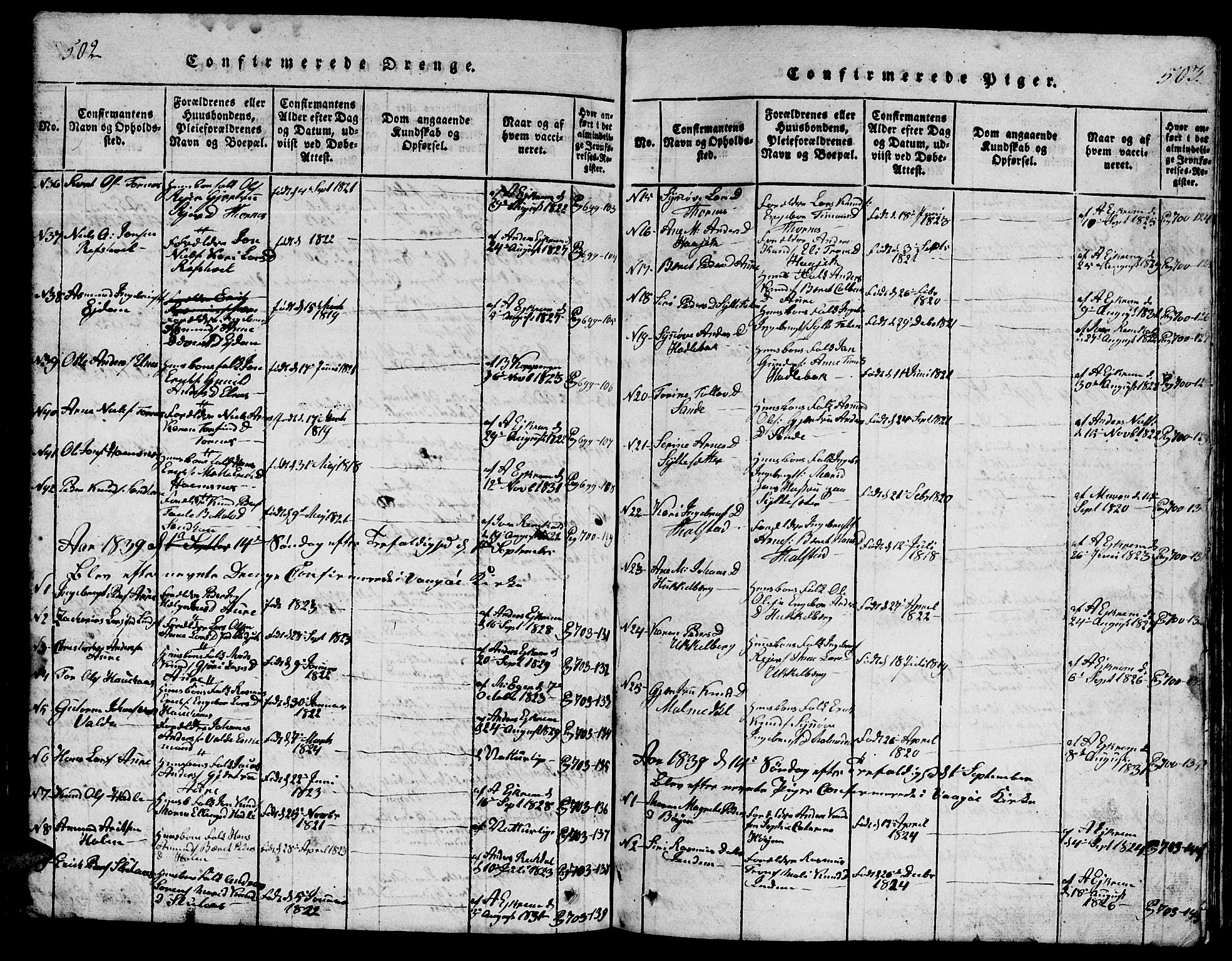 Ministerialprotokoller, klokkerbøker og fødselsregistre - Møre og Romsdal, SAT/A-1454/565/L0752: Parish register (copy) no. 565C01, 1817-1844, p. 502-503
