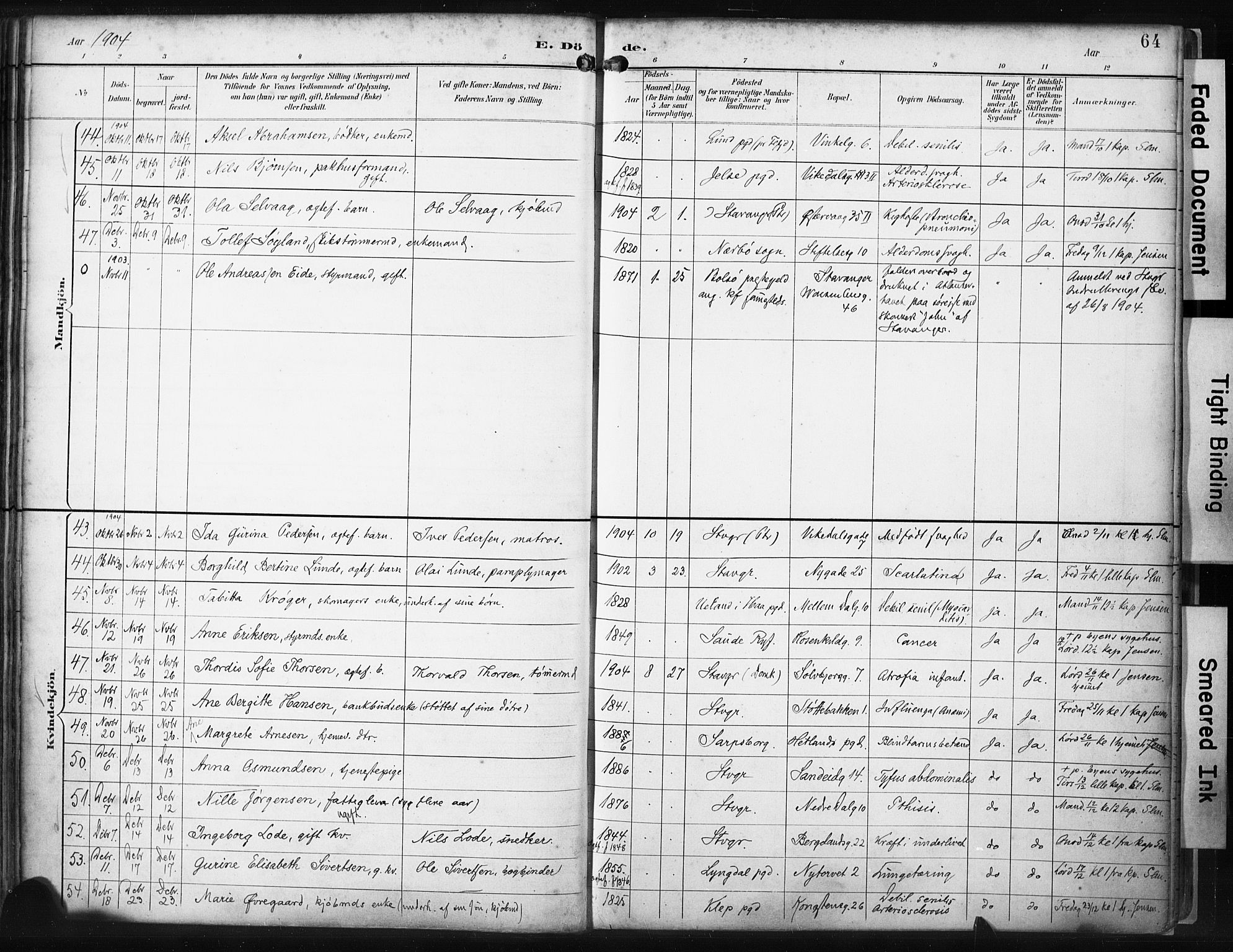 St. Petri sokneprestkontor, SAST/A-101813/001/30/30BA/L0022: Parish register (official) no. A 22, 1895-1919, p. 64