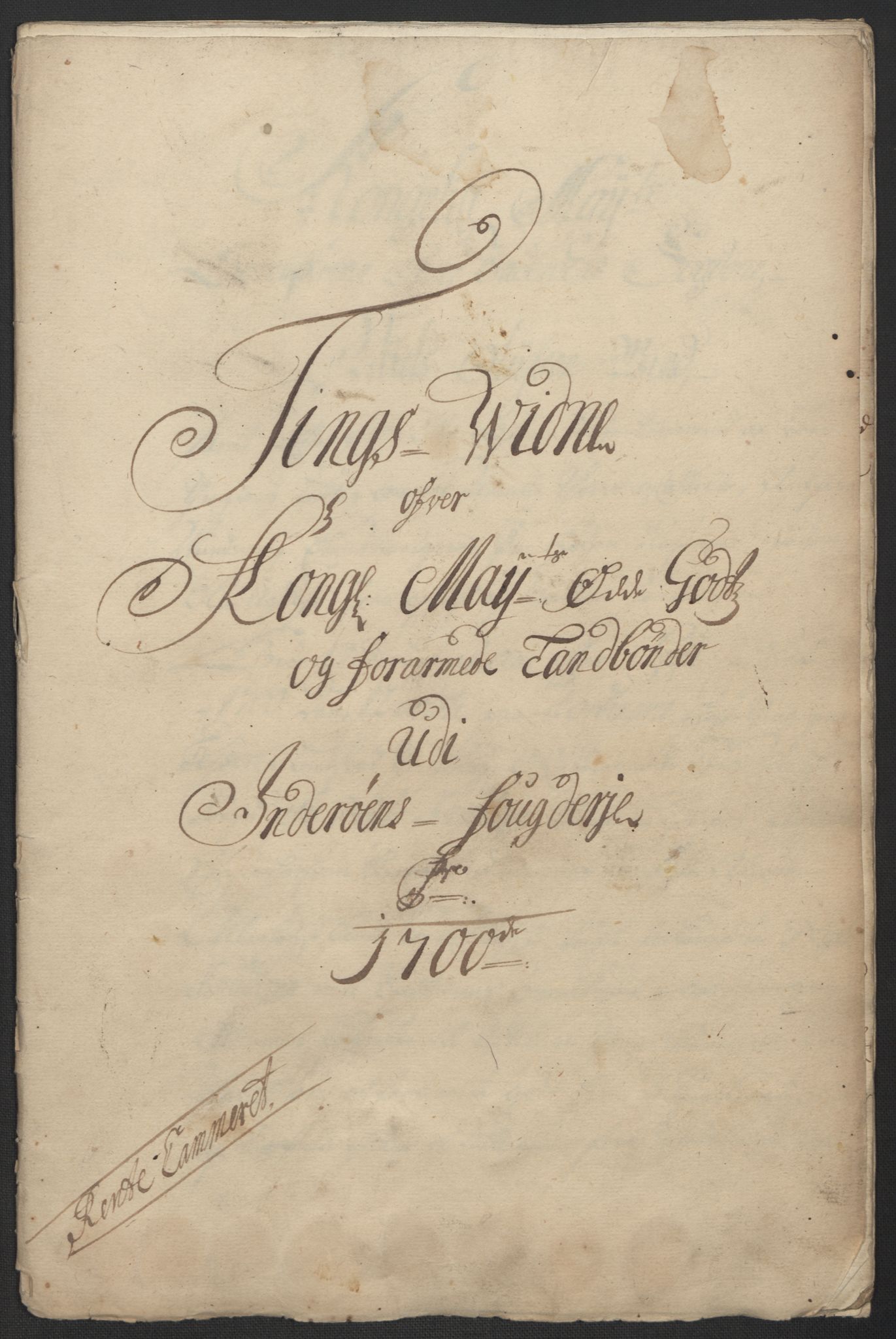 Rentekammeret inntil 1814, Reviderte regnskaper, Fogderegnskap, RA/EA-4092/R63/L4311: Fogderegnskap Inderøy, 1700, p. 172