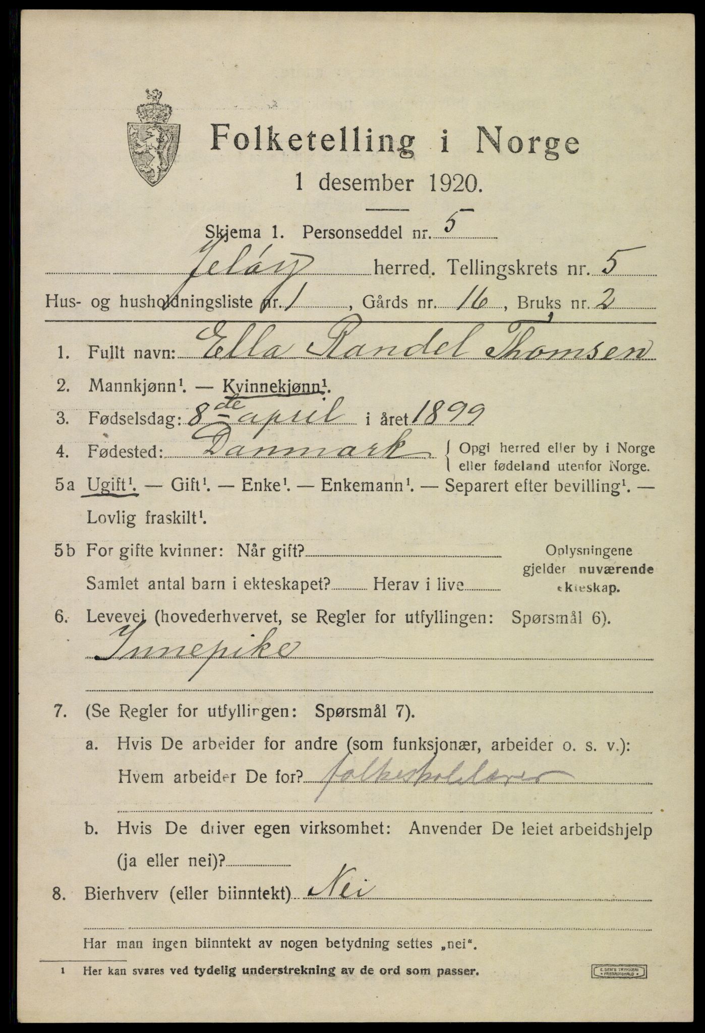 SAO, 1920 census for Moss land district, 1920, p. 6317