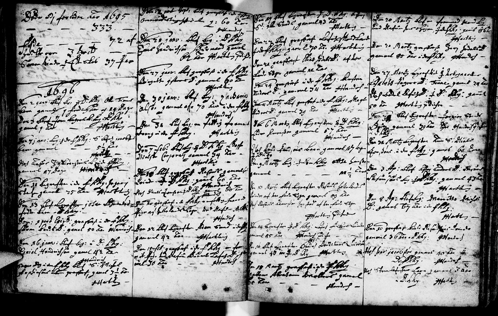 Domkirken sokneprestkontor, SAST/A-101812/001/30/30BA/L0001: Parish register (official) no. A 1 /1, 1688-1727