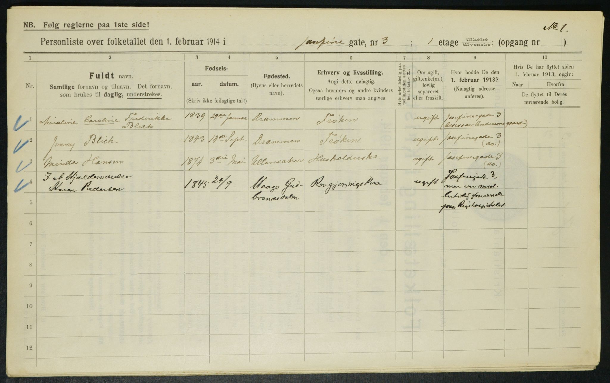 OBA, Municipal Census 1914 for Kristiania, 1914, p. 47333