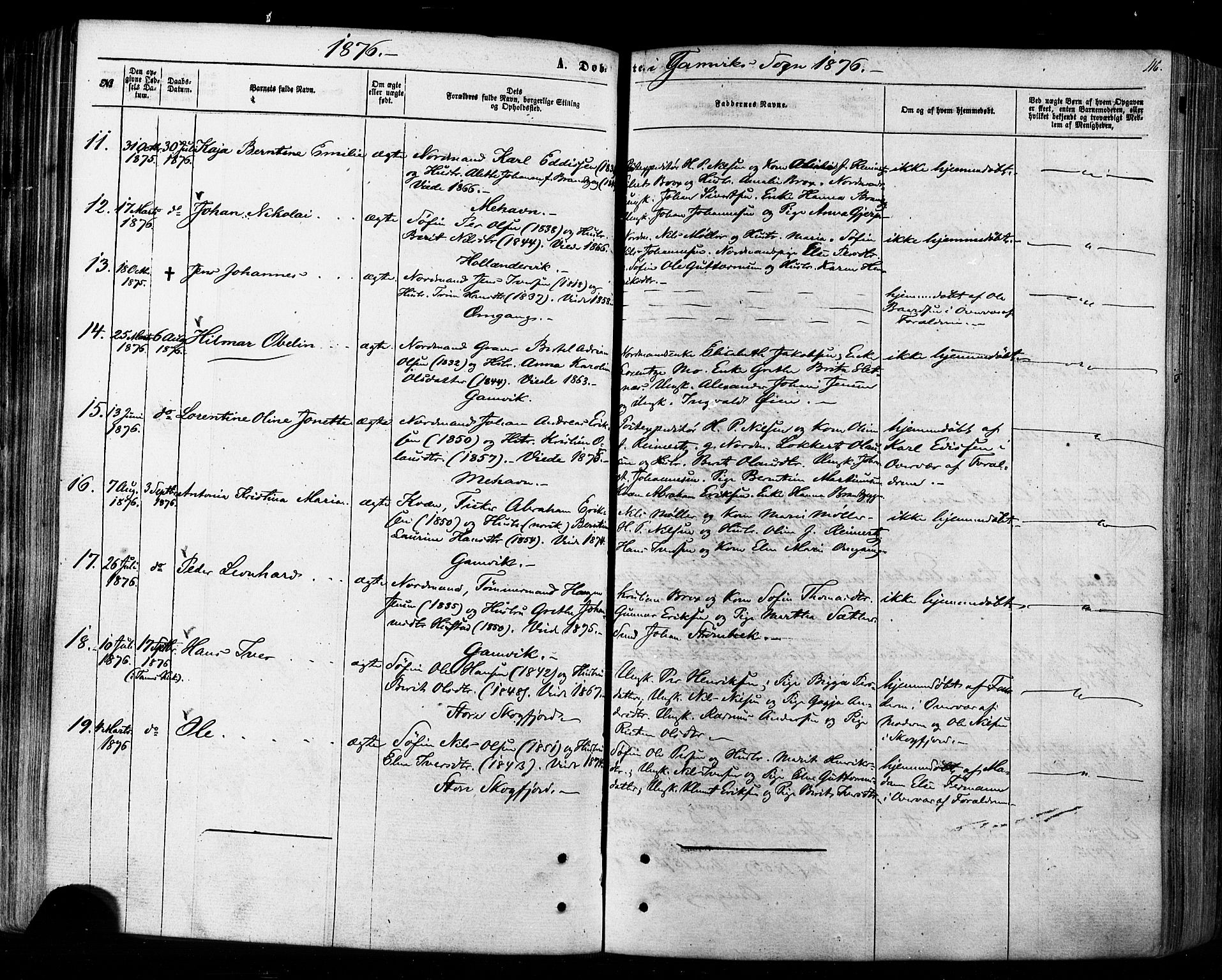 Tana sokneprestkontor, SATØ/S-1334/H/Ha/L0002kirke: Parish register (official) no. 2 /2, 1862-1877, p. 116
