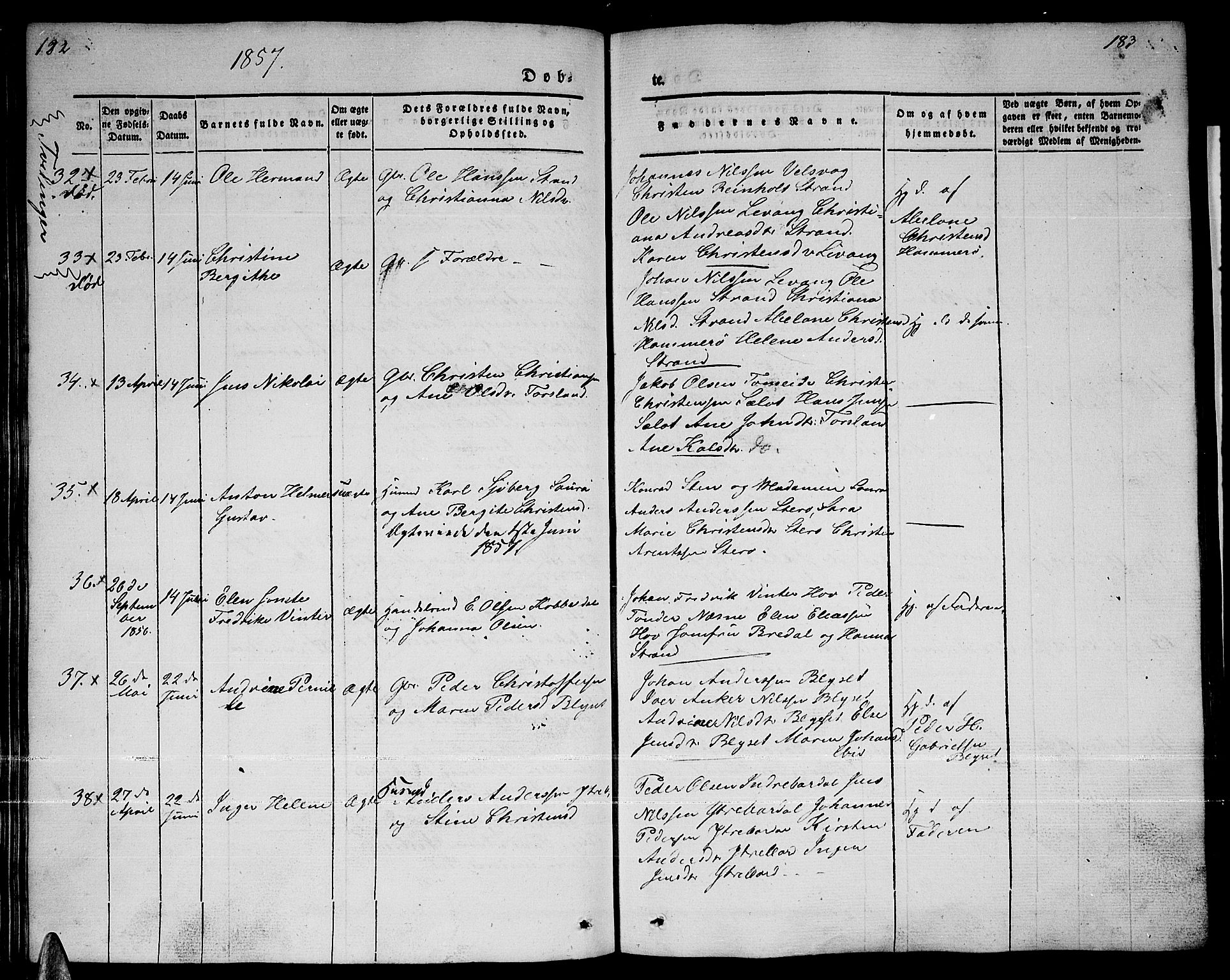 Ministerialprotokoller, klokkerbøker og fødselsregistre - Nordland, AV/SAT-A-1459/838/L0555: Parish register (copy) no. 838C02, 1842-1861, p. 182-183