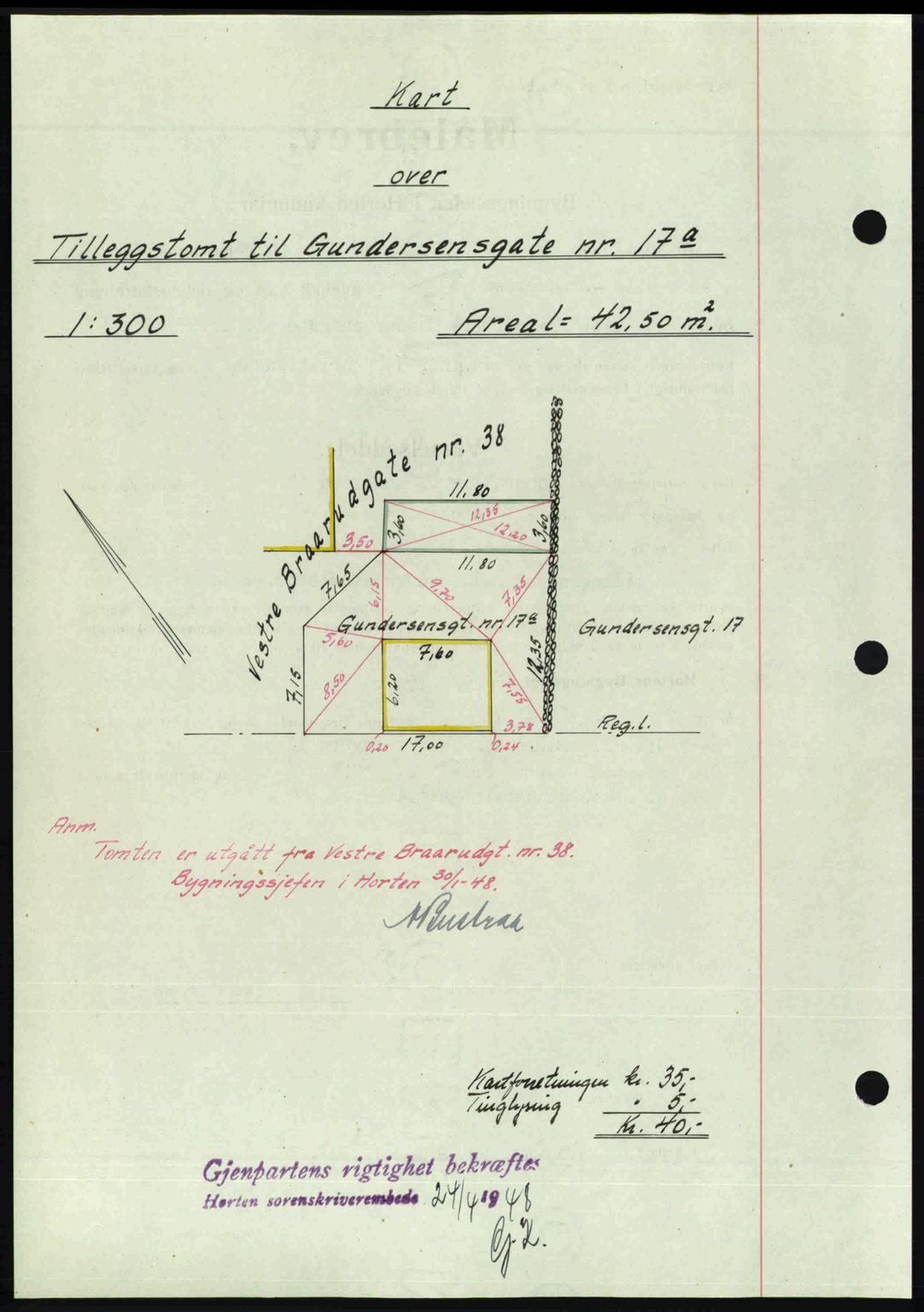 Horten sorenskriveri, AV/SAKO-A-133/G/Ga/Gaa/L0010: Mortgage book no. A-10, 1947-1948, Diary no: : 285/1948