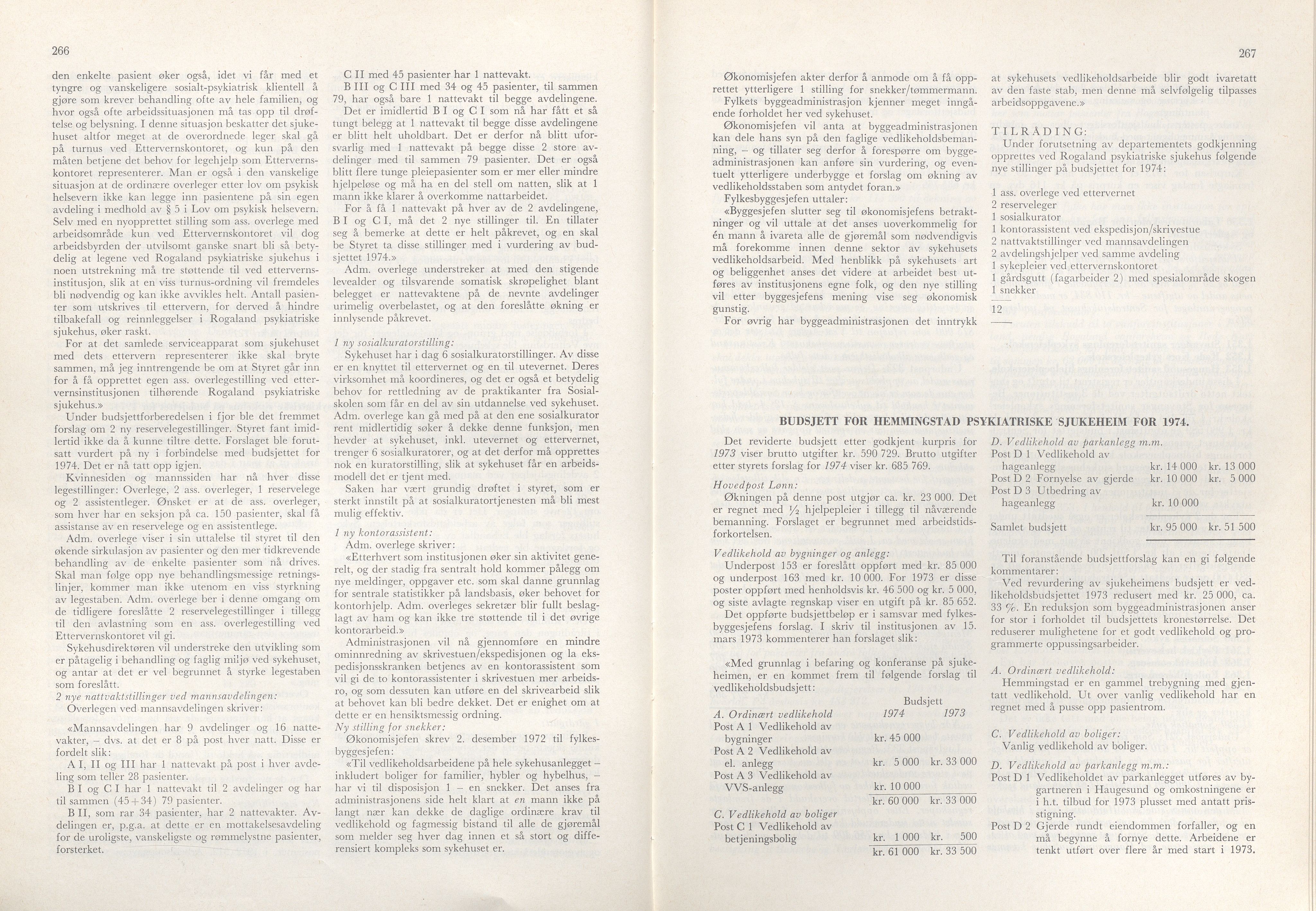 Rogaland fylkeskommune - Fylkesrådmannen , IKAR/A-900/A/Aa/Aaa/L0093: Møtebok , 1973, p. 266-267